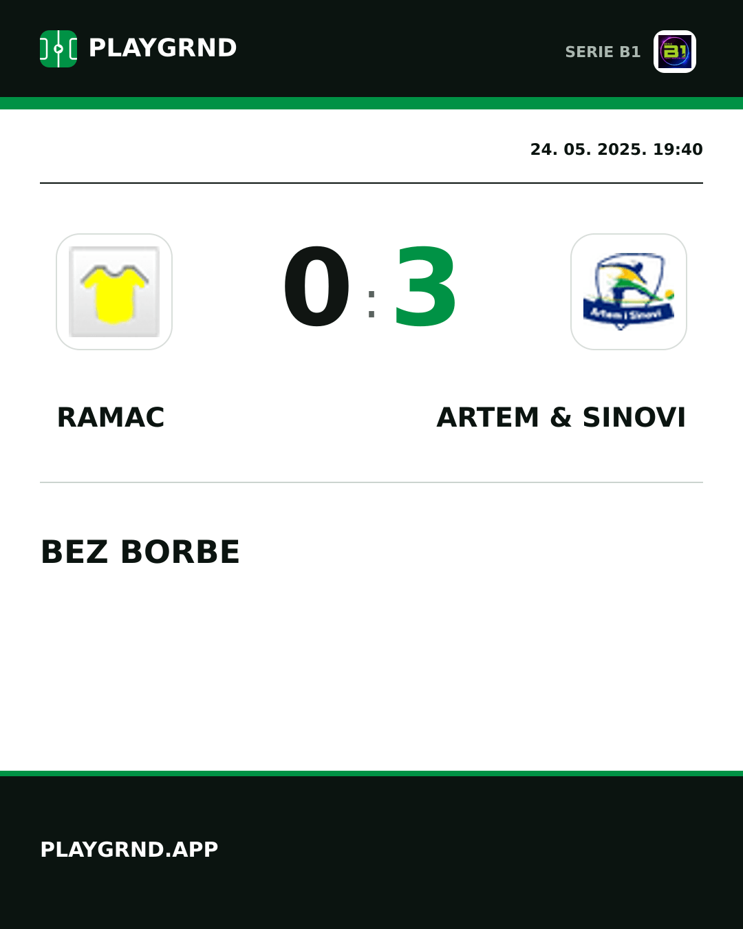Instagram slika: Ramac 0:3 Artem & Sinovi