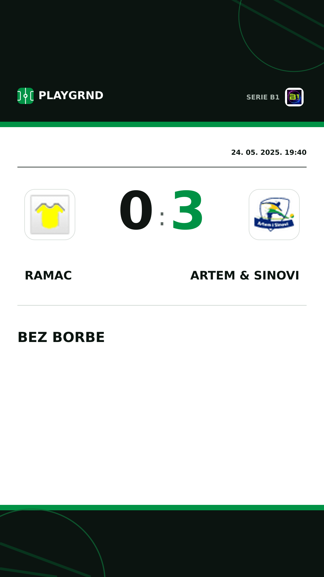 Instagram slika: Ramac 0:3 Artem & Sinovi