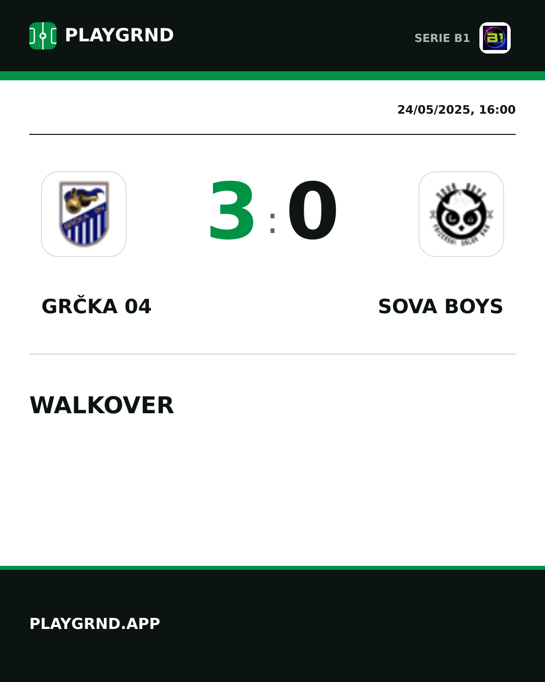 Instagram artwork: Grčka 04 3:0 Sova Boys