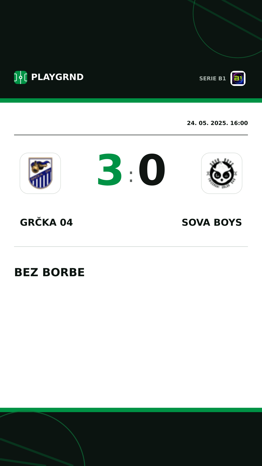 Instagram slika: Grčka 04 3:0 Sova Boys
