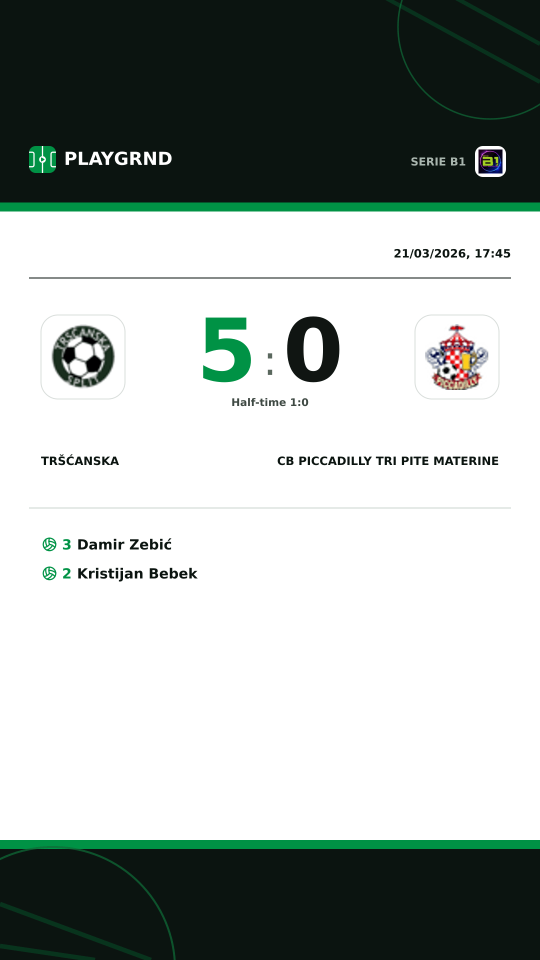 Instagram artwork: Tršćanska 5:0 CB Piccadilly Tri Pite Materine
