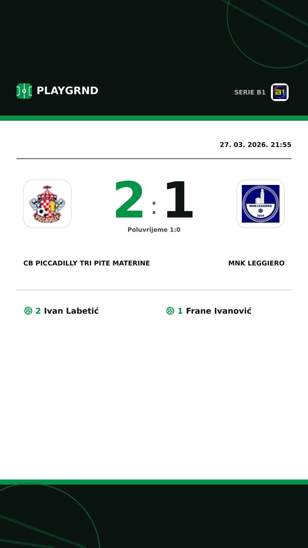 Instagram slika: CB Piccadilly Tri Pite Materine 2:1 MNK Leggiero