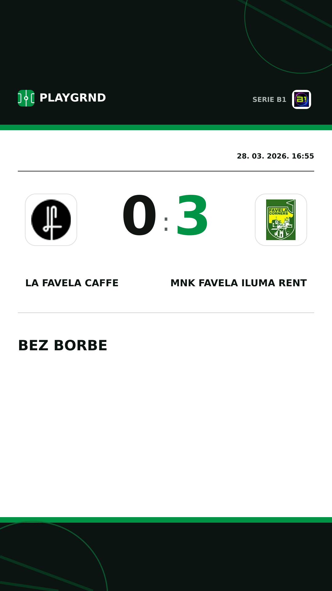 Instagram slika: LA Favela Caffe 0:3 MNK Favela Iluma Rent
