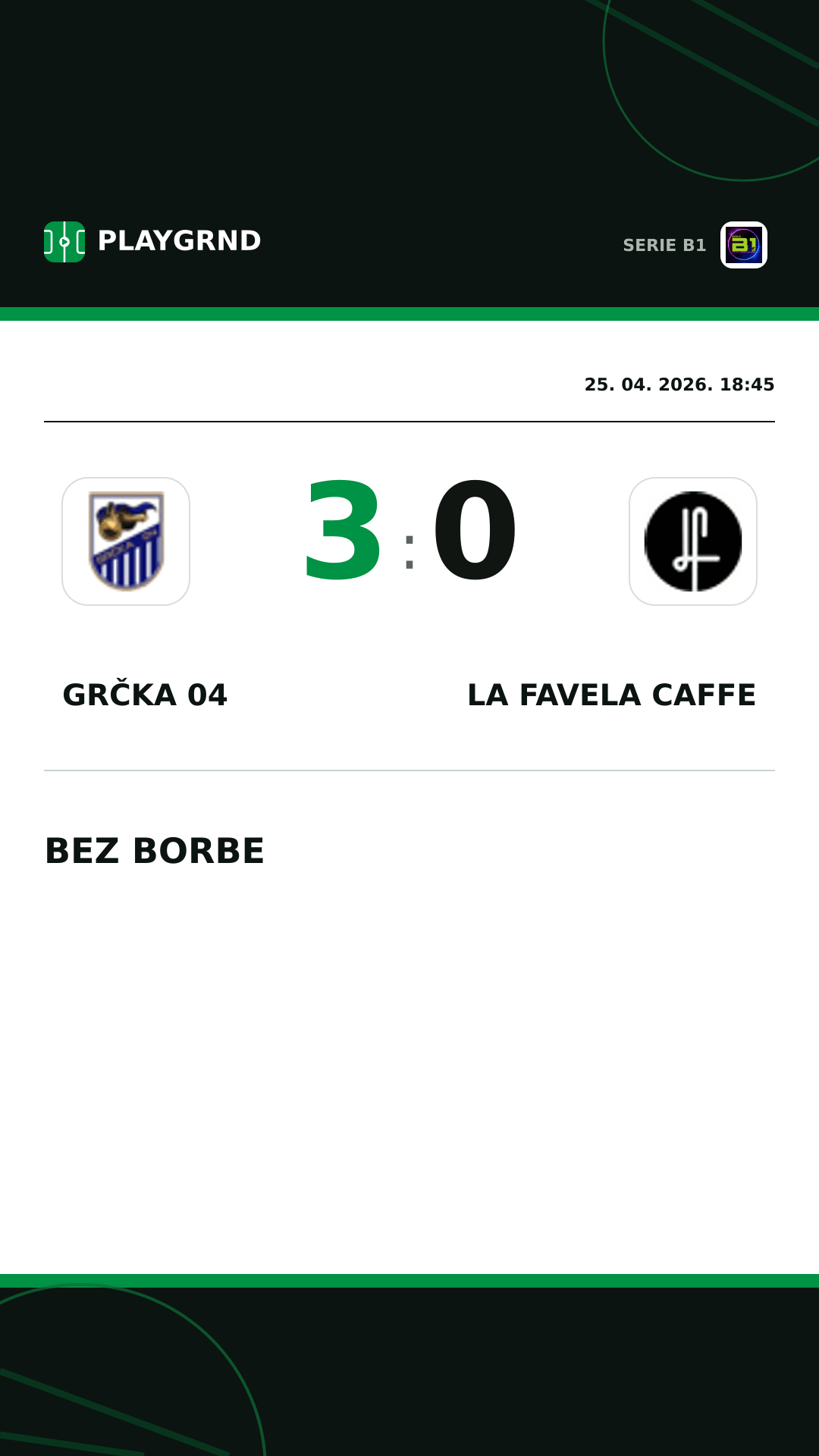 Instagram slika: Grčka 04 3:0 LA Favela Caffe