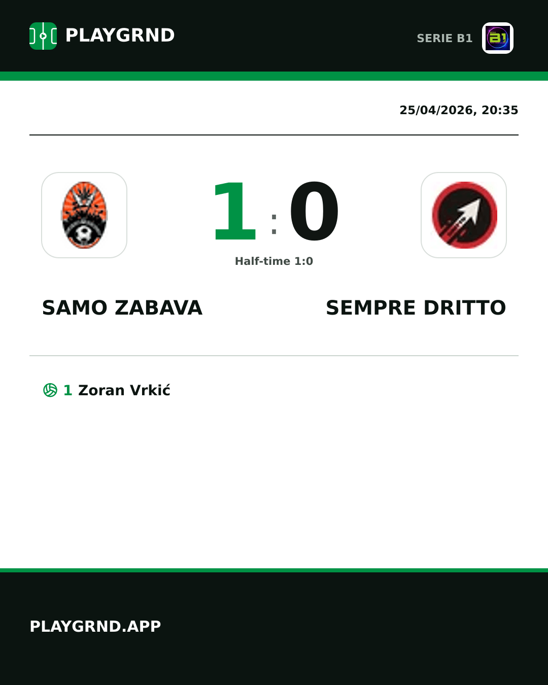 Instagram artwork: Samo Zabava 1:0 Sempre Dritto