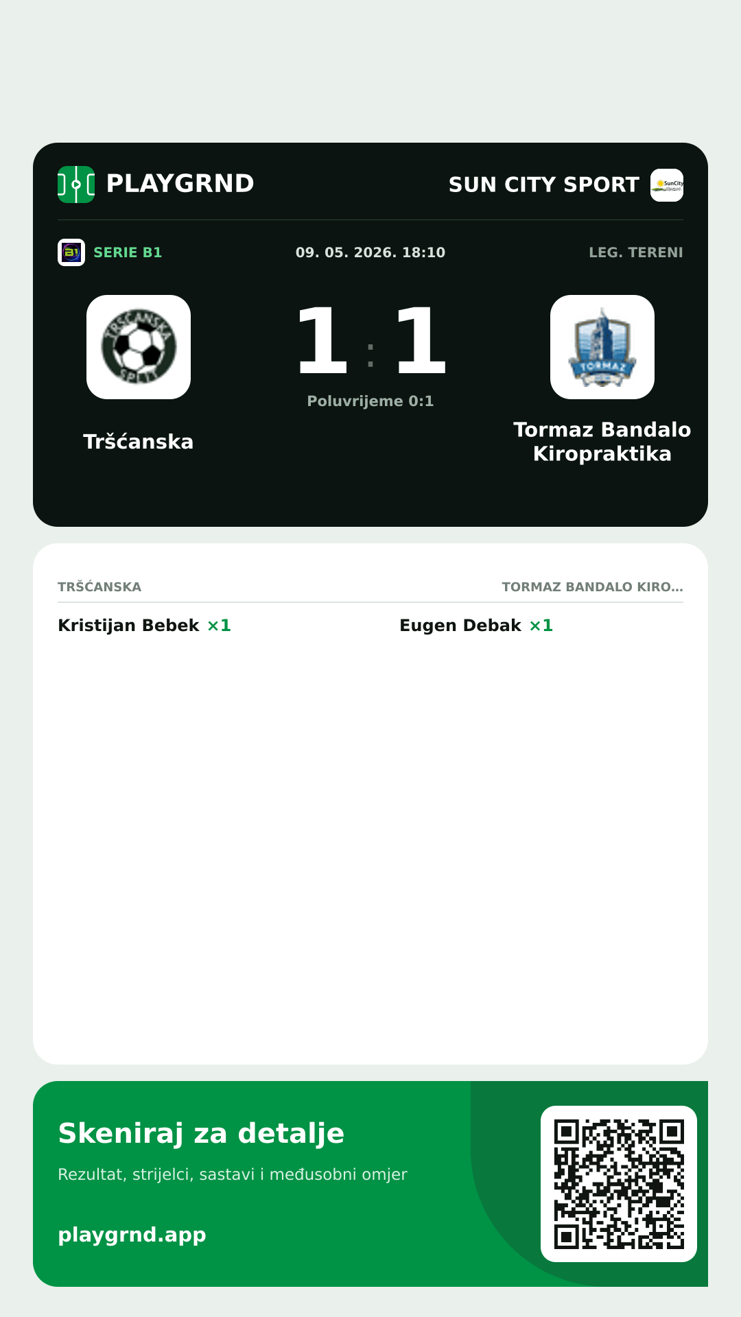 Story image: Tršćanska 1:1 Tormaz Bandalo Kiropraktika