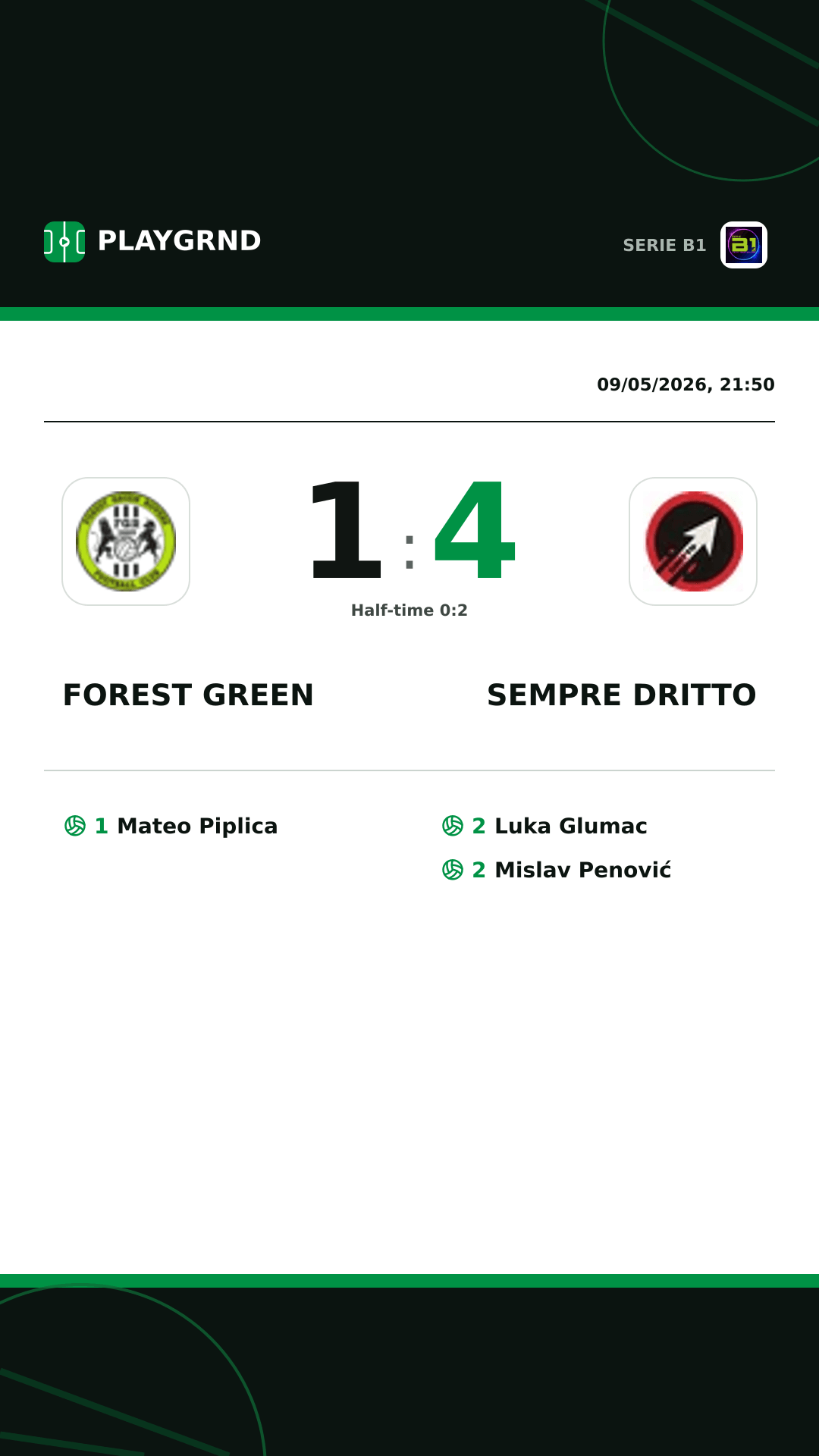 Instagram artwork: Forest Green 1:4 Sempre Dritto