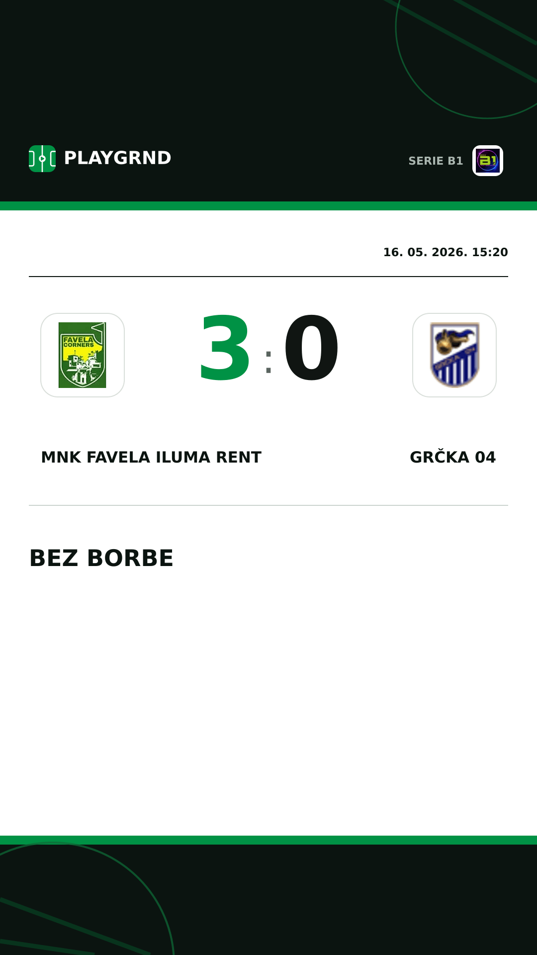 Instagram slika: MNK Favela Iluma Rent 3:0 Grčka 04
