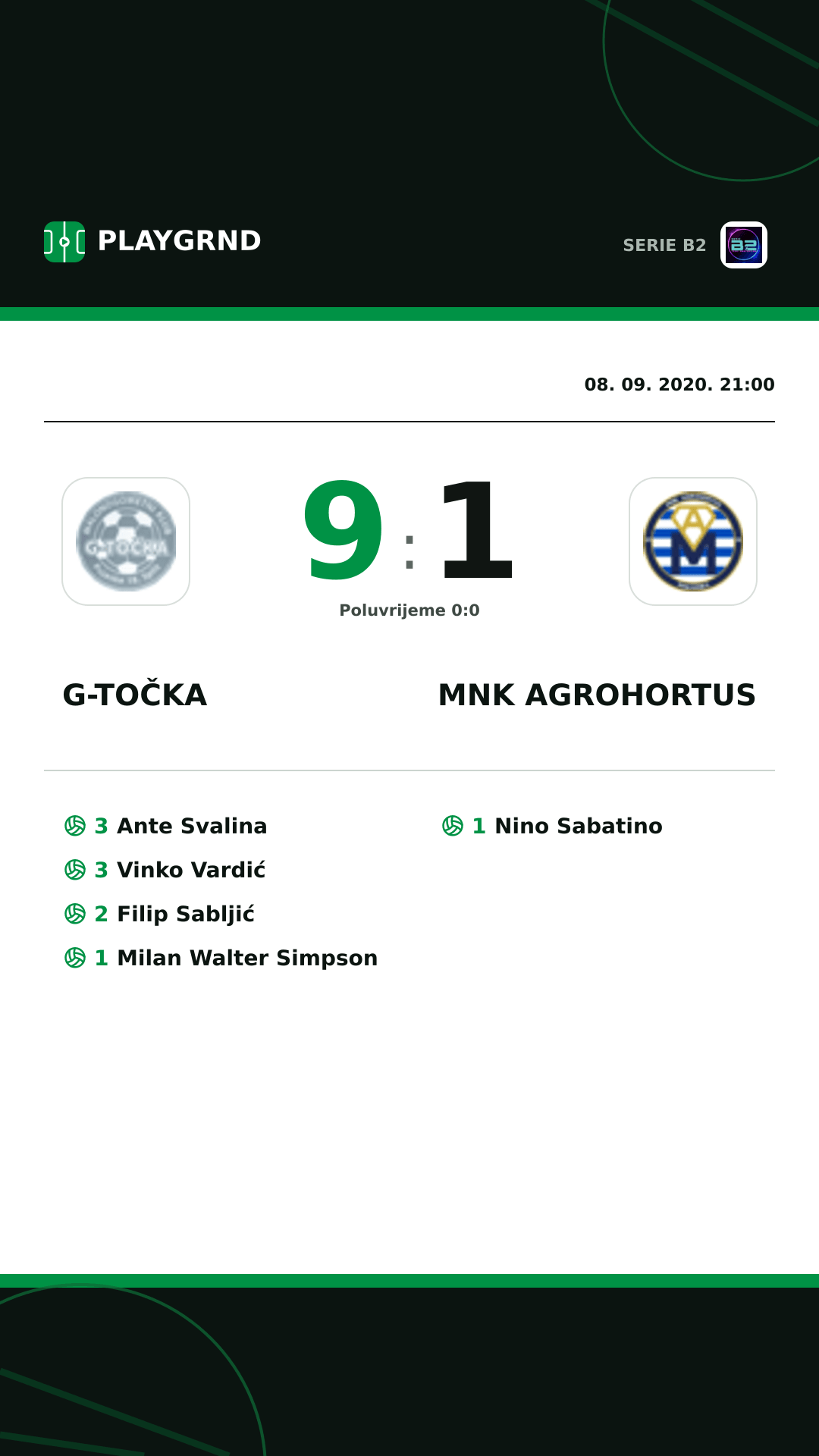 Instagram slika: G-Točka 9:1 Mnk Agrohortus