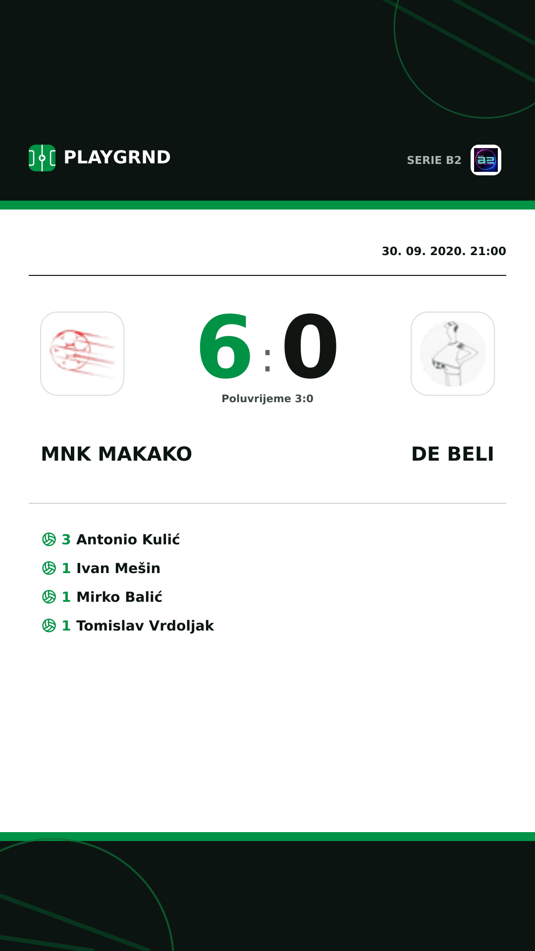 Instagram slika: Mnk Makako 6:0 DE Beli