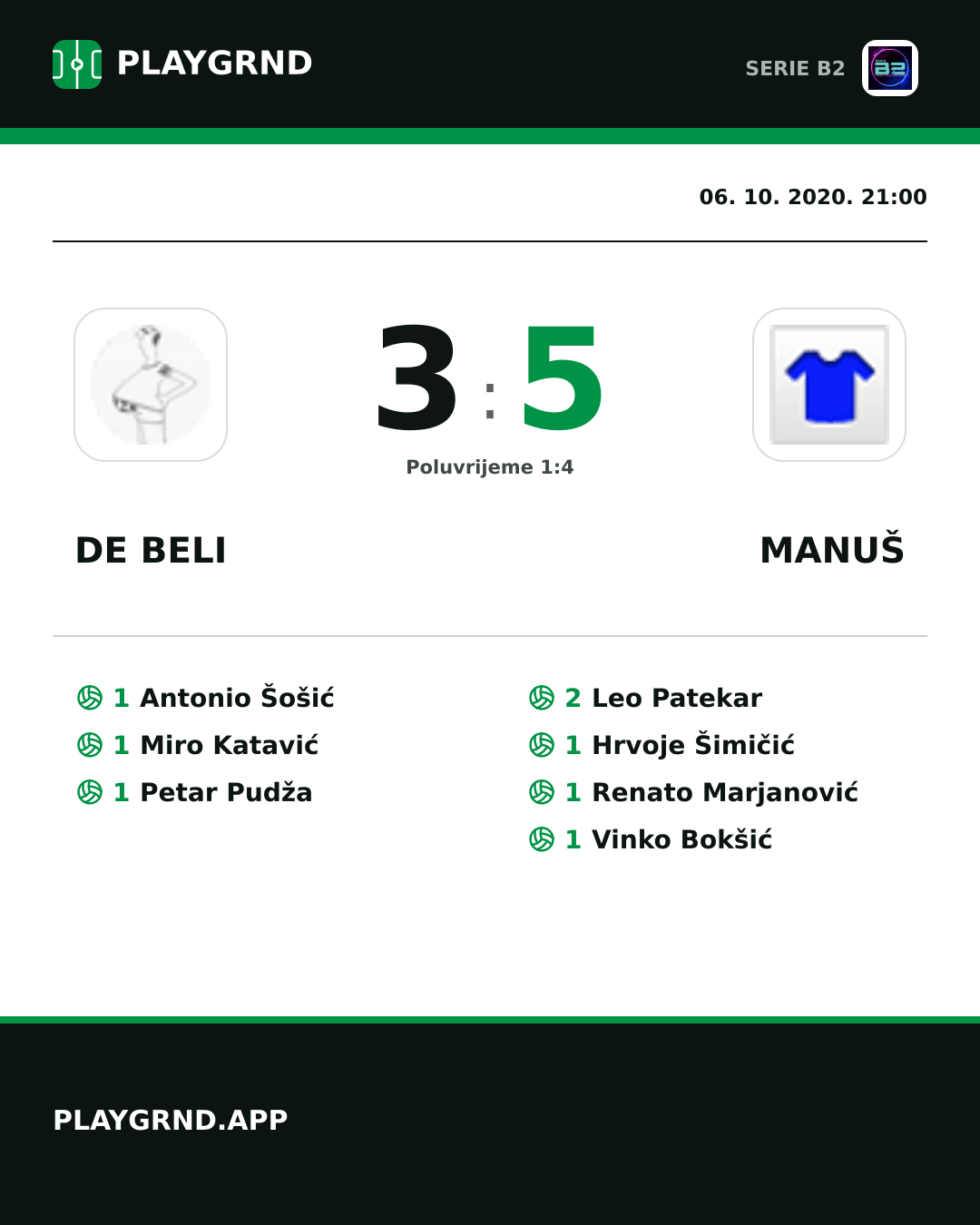 Instagram slika: DE Beli 3:5 Manuš