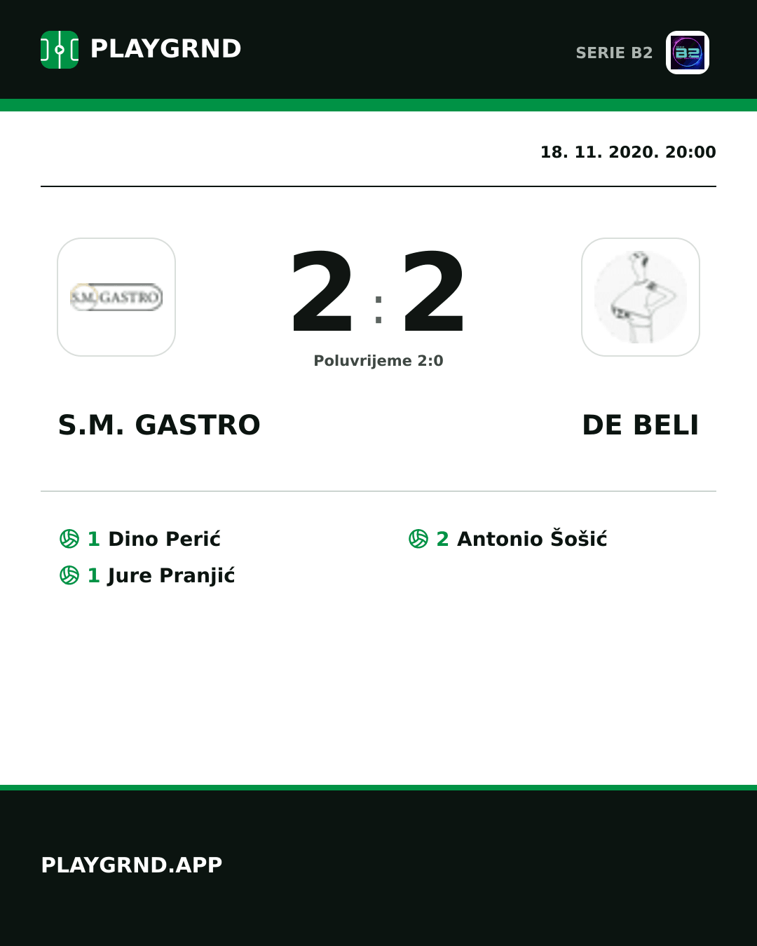 Instagram slika: S.M. Gastro 2:2 DE Beli