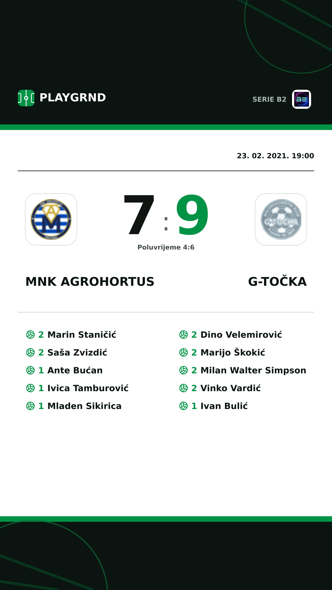 Instagram slika: Mnk Agrohortus 7:9 G-Točka