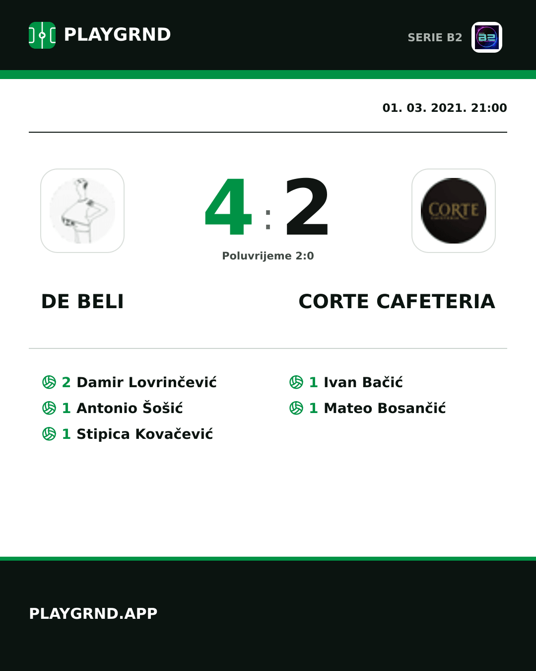 Instagram slika: DE Beli 4:2 Corte Cafeteria