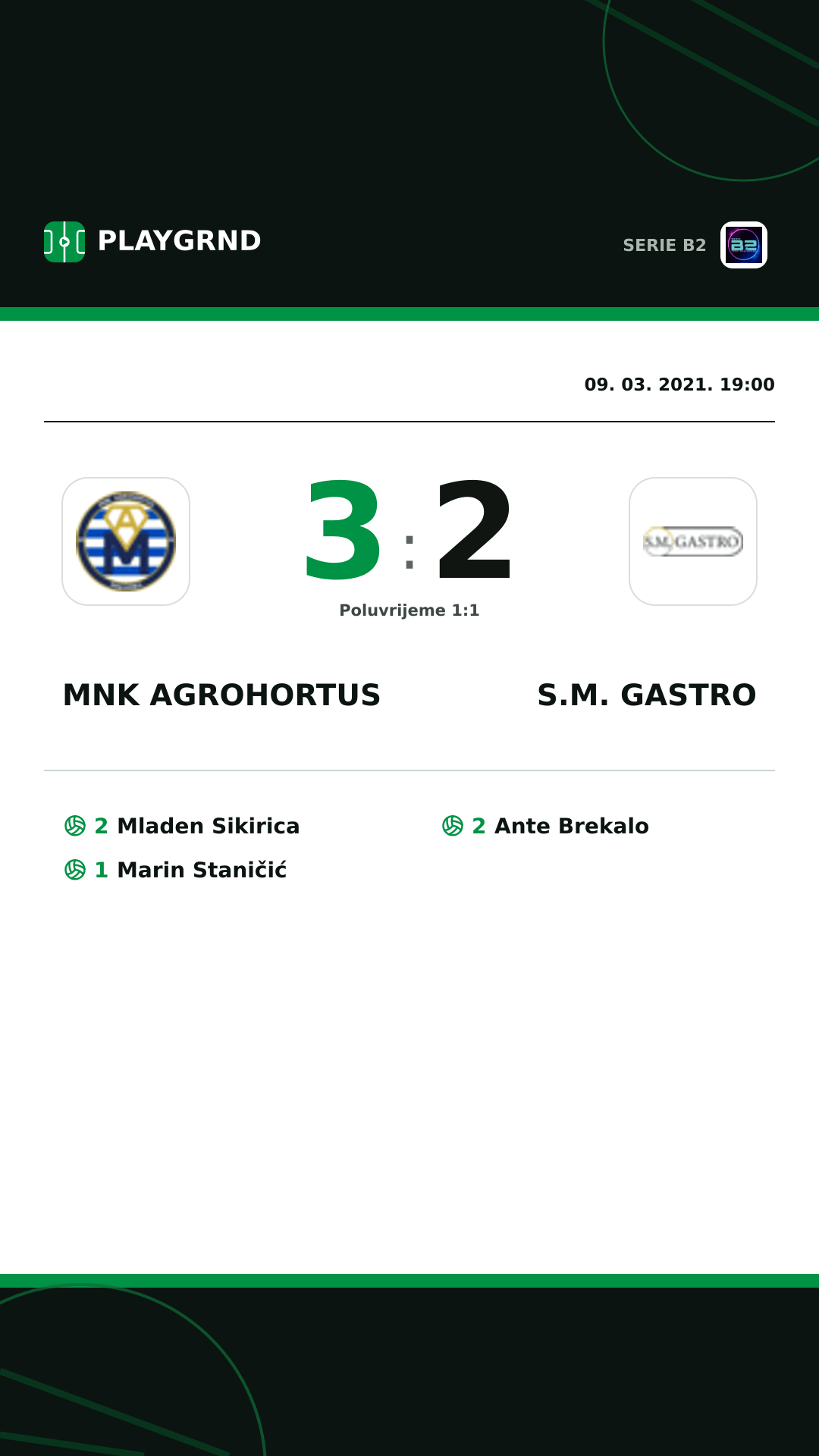 Instagram slika: Mnk Agrohortus 3:2 S.M. Gastro