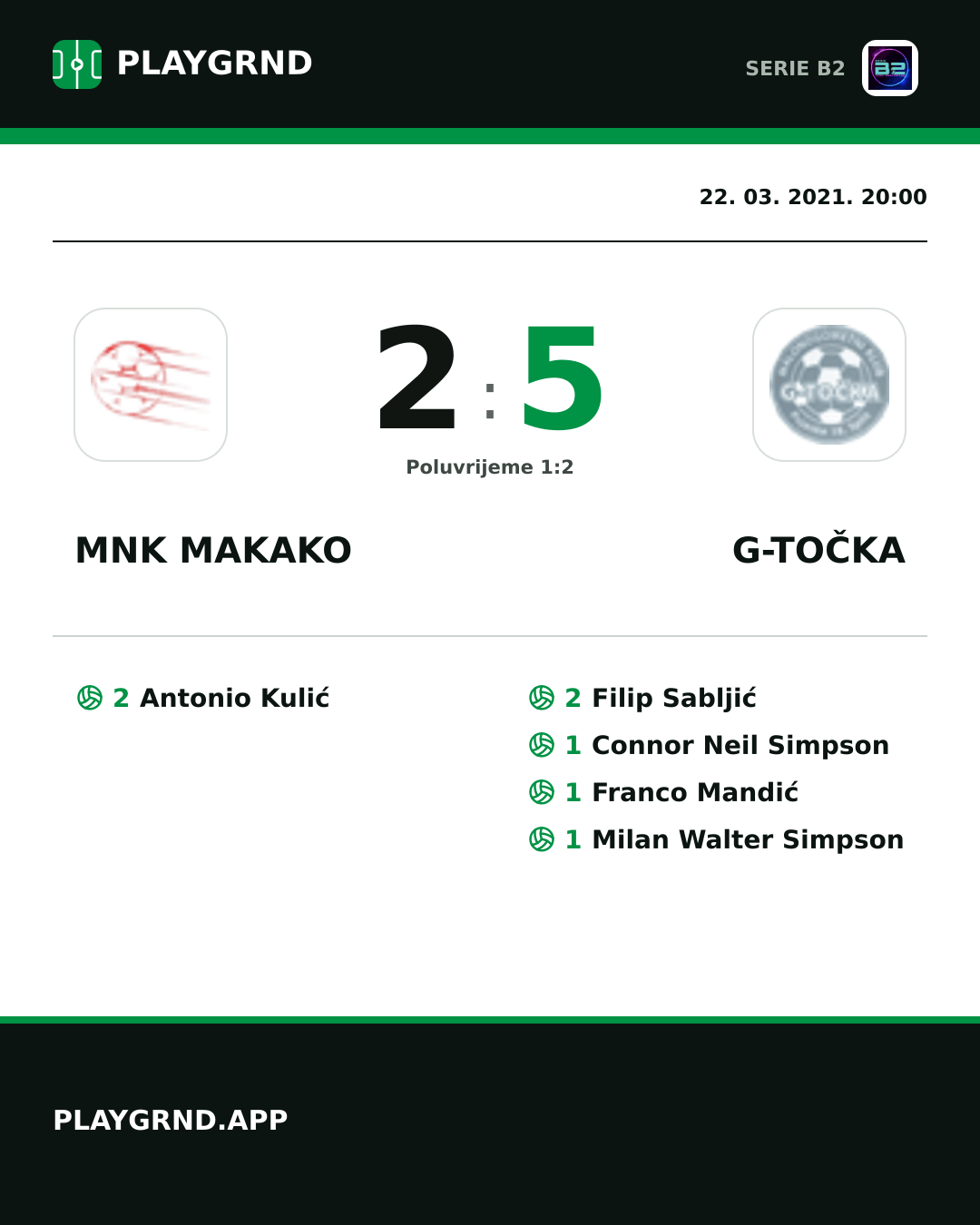 Instagram slika: Mnk Makako 2:5 G-Točka