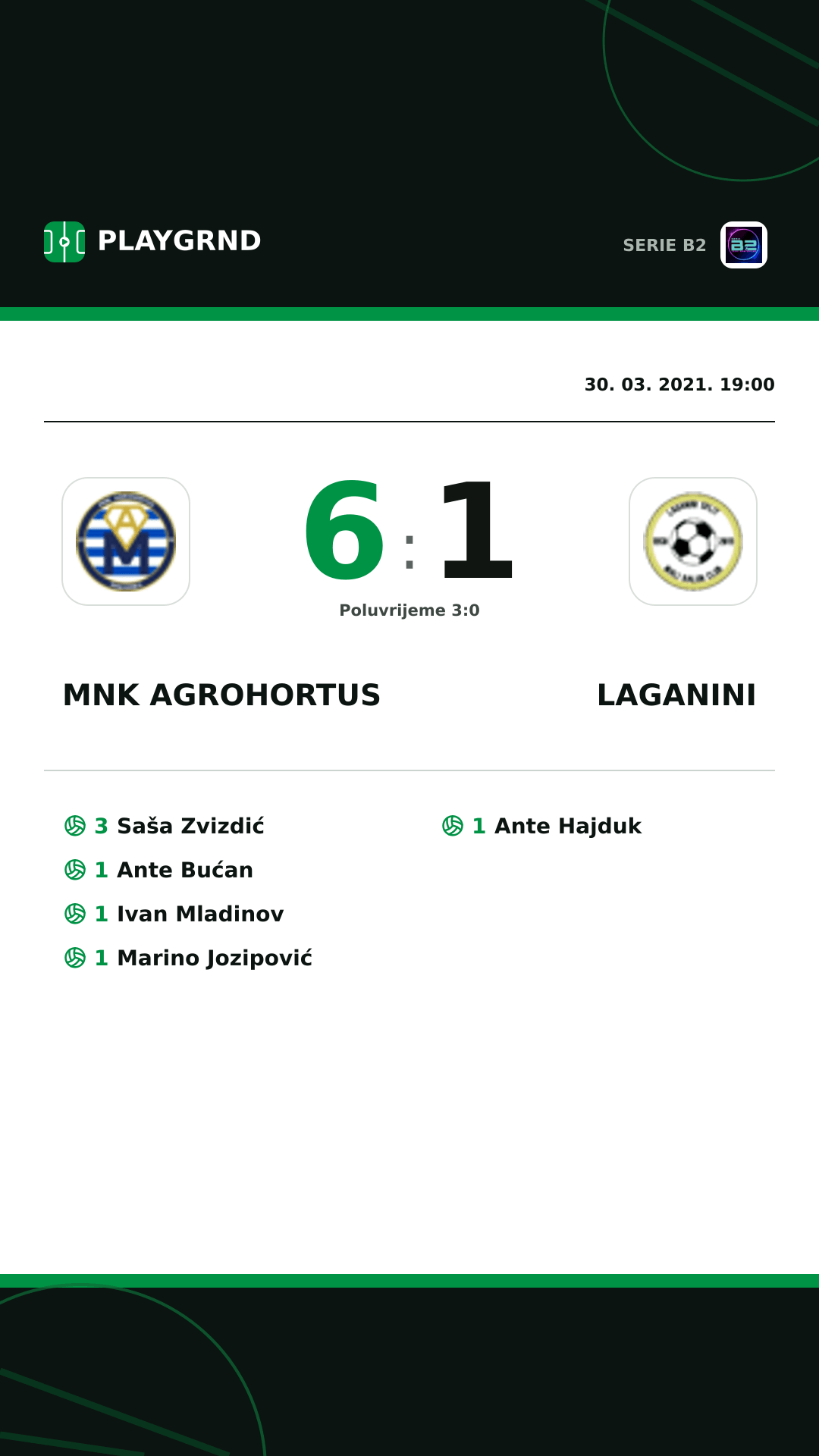 Instagram slika: Mnk Agrohortus 6:1 Laganini