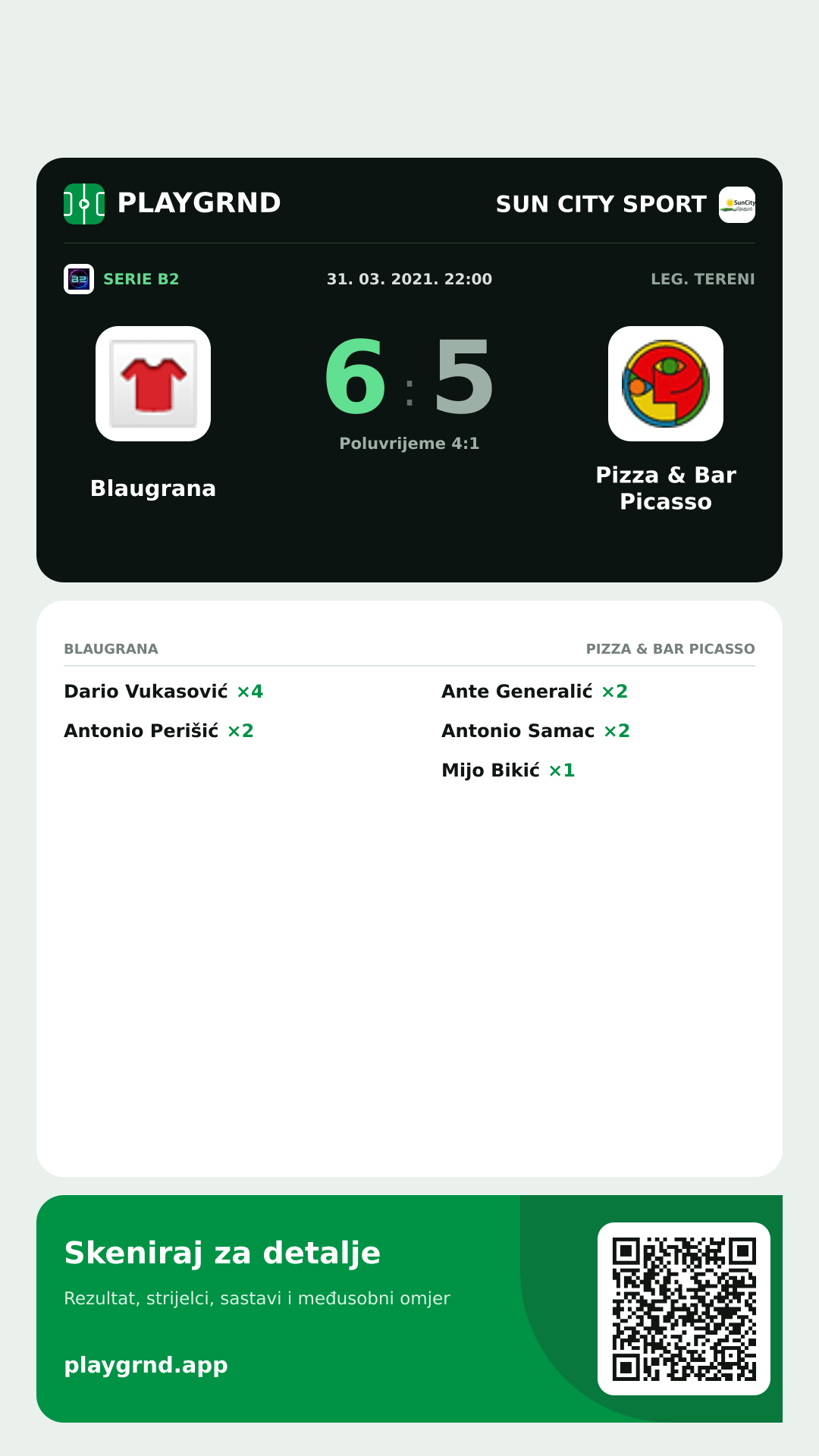 Story slika: Blaugrana 6:5 Pizza & Bar Picasso