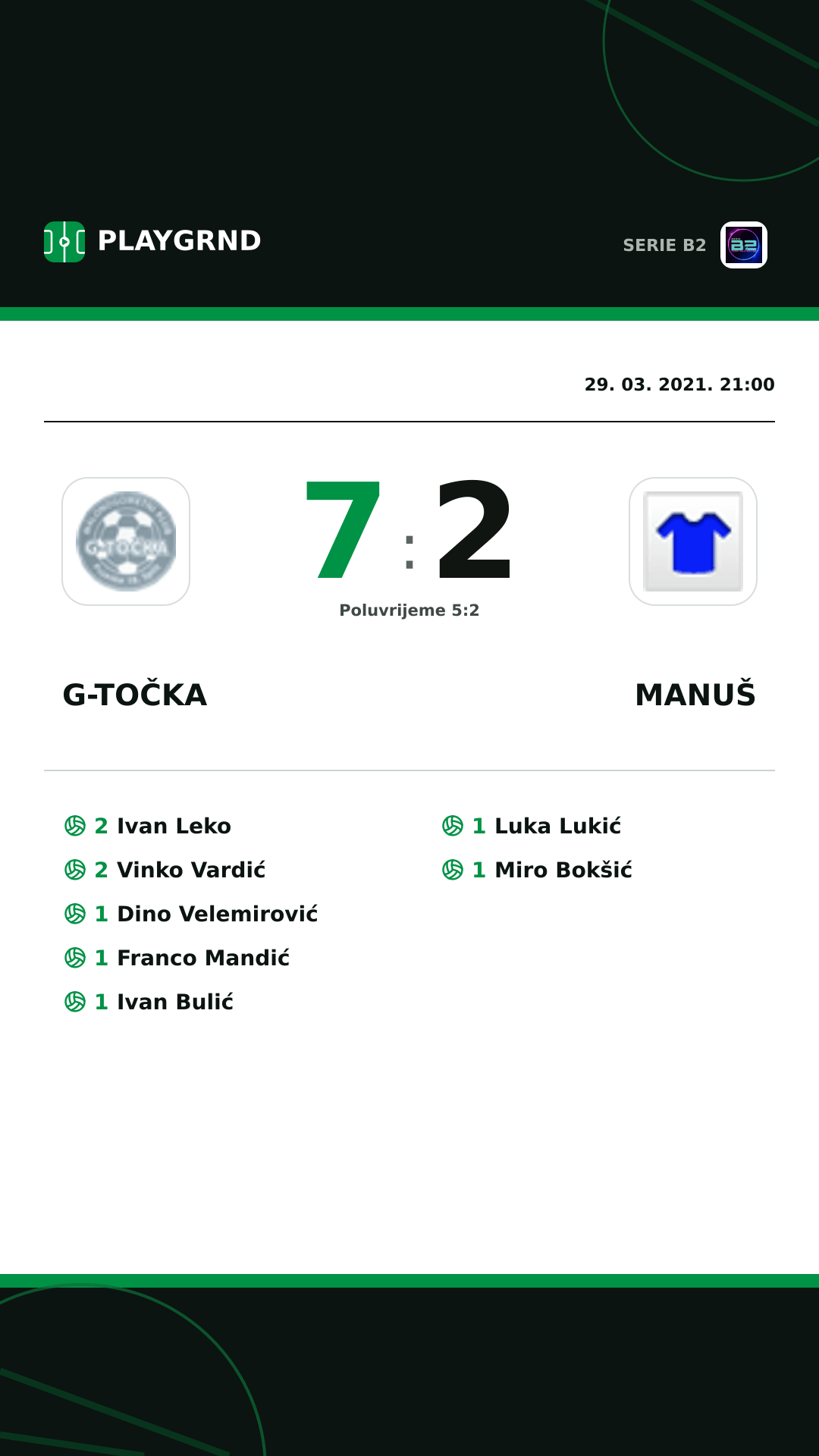 Instagram slika: G-Točka 7:2 Manuš