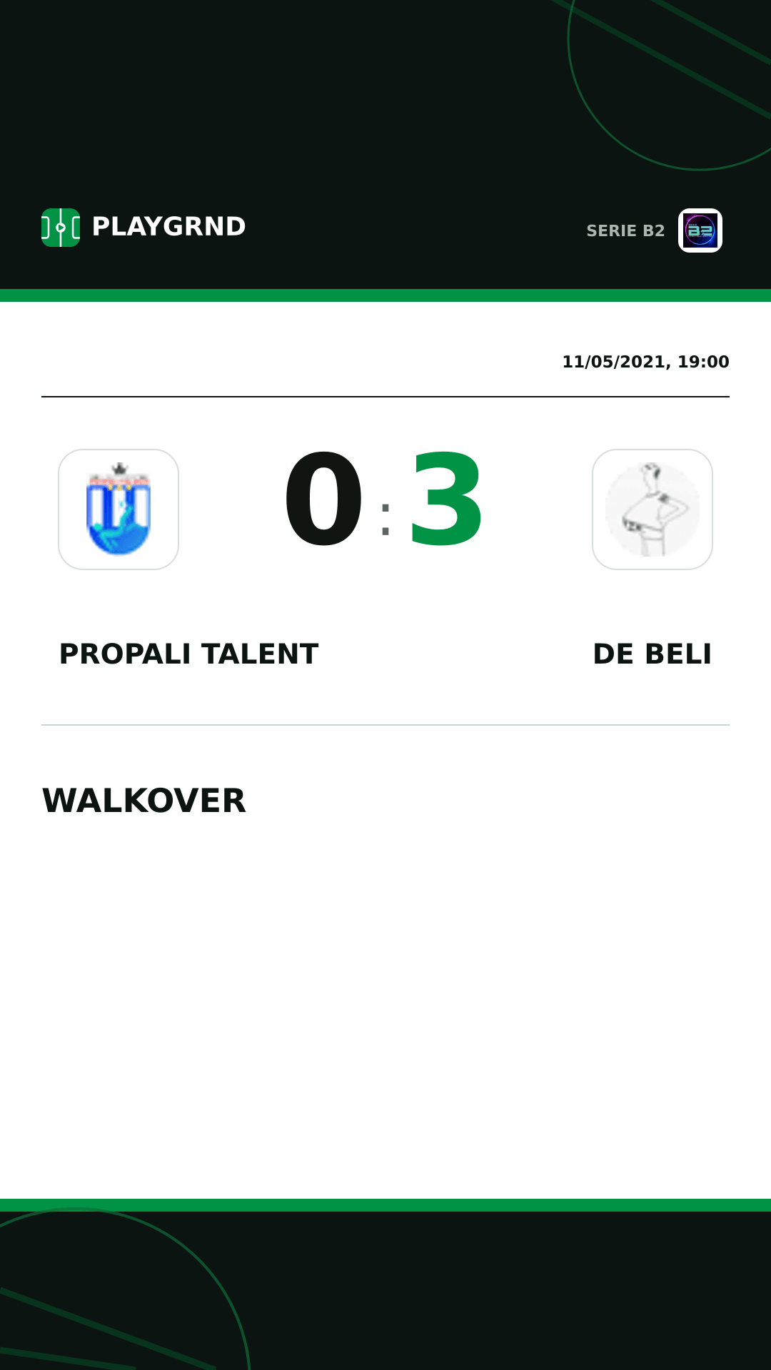 Instagram artwork: Propali Talent 0:3 DE Beli