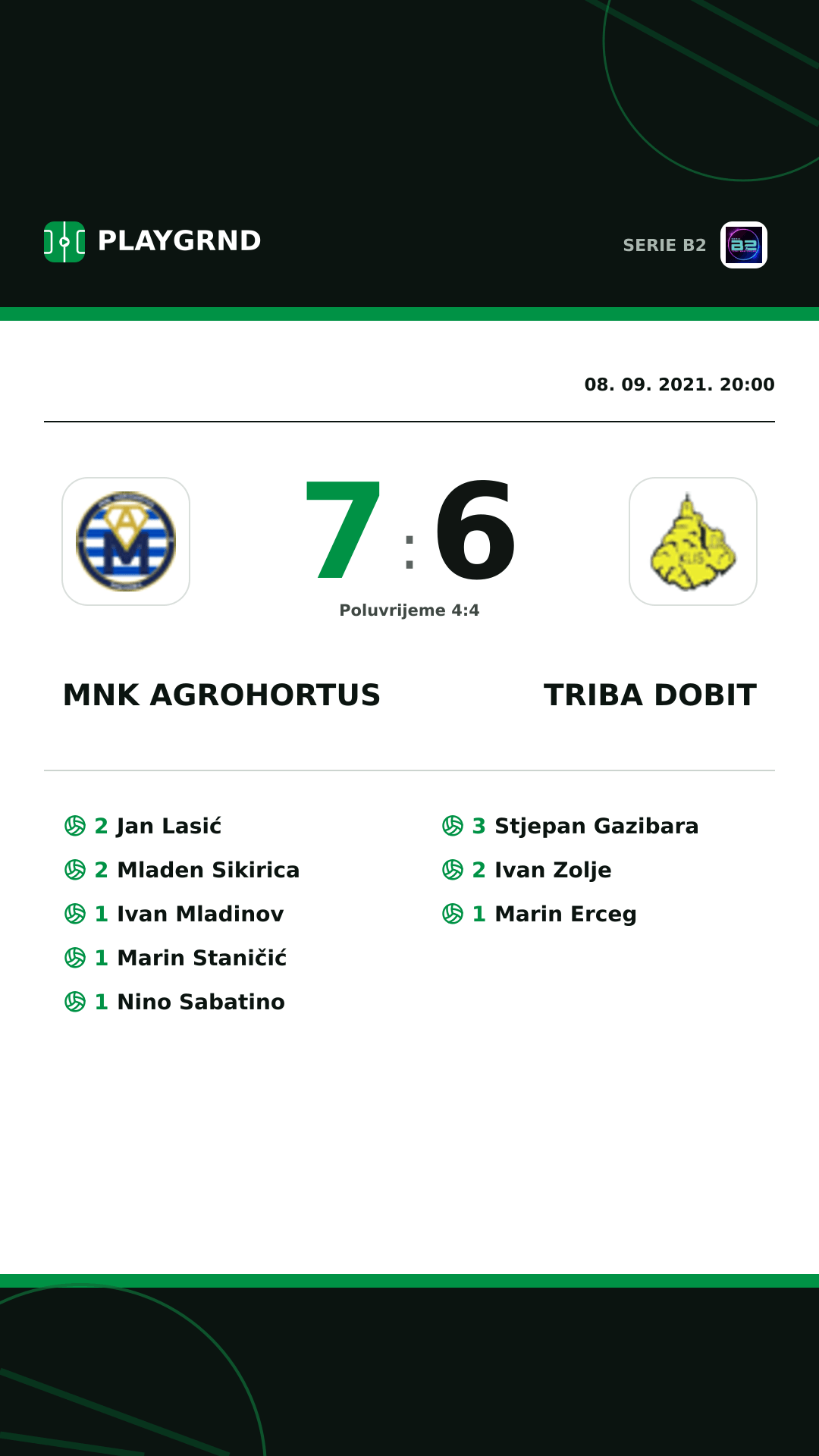 Instagram slika: Mnk Agrohortus 7:6 Triba Dobit