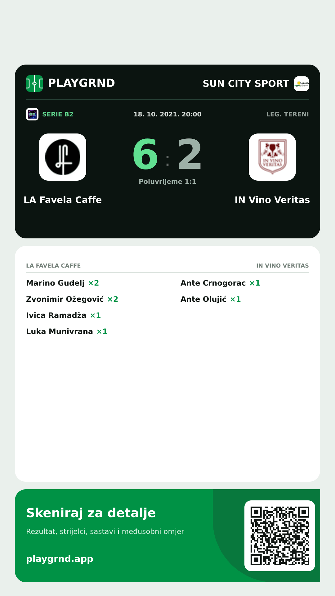 Story slika: LA Favela Caffe 6:2 IN Vino Veritas