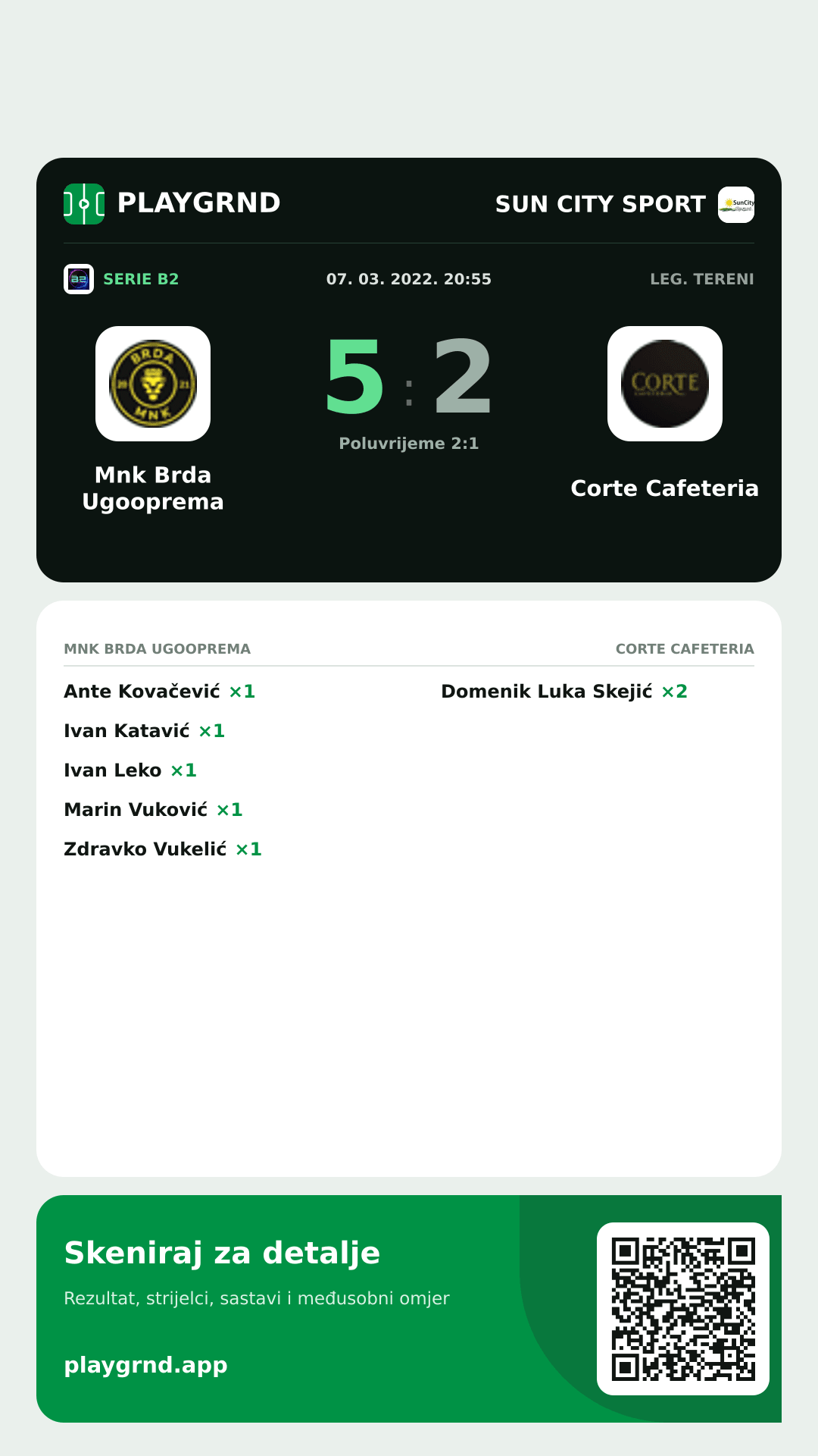 Story image: Mnk Brda Ugooprema 5:2 Corte Cafeteria