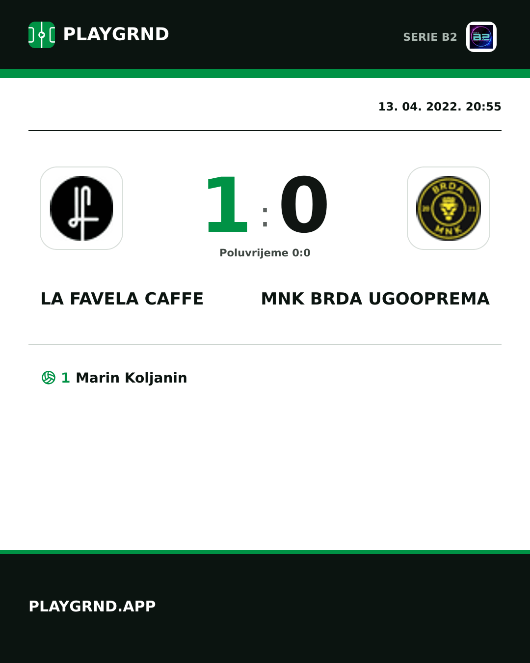 Instagram slika: LA Favela Caffe 1:0 Mnk Brda Ugooprema