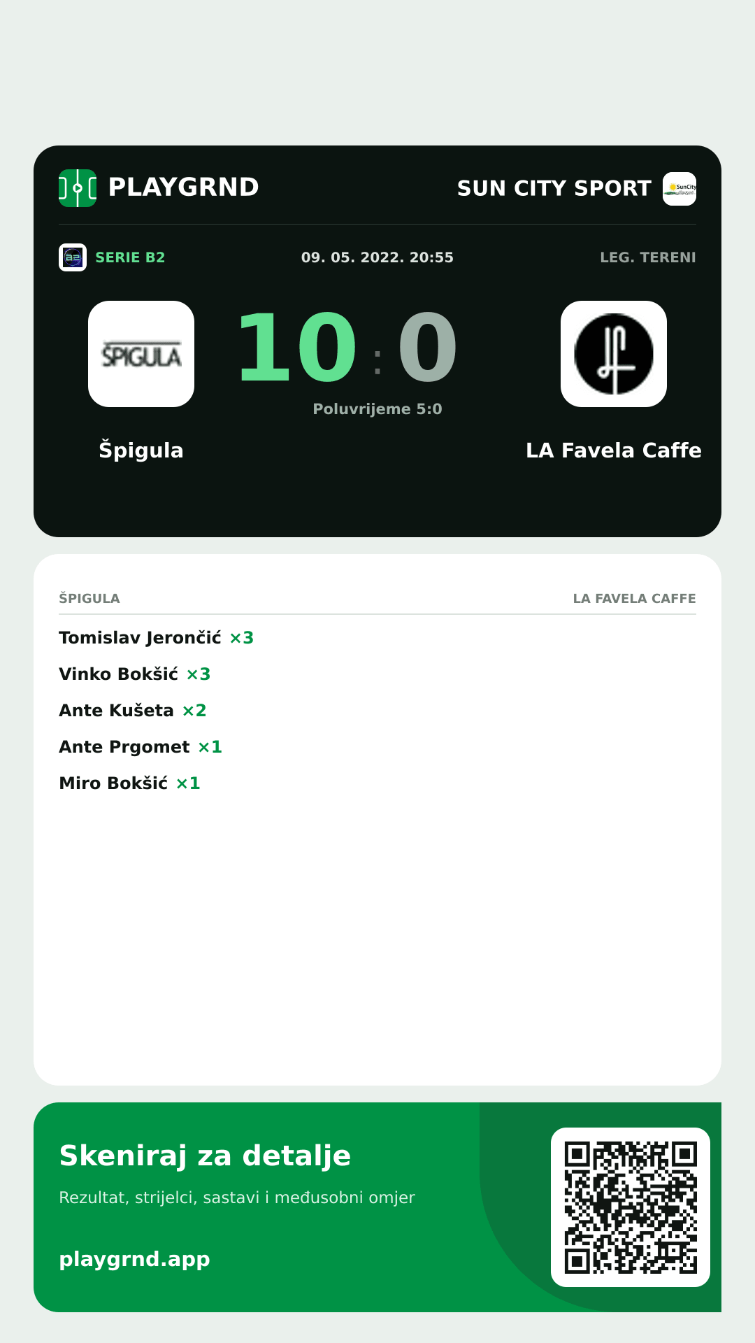 Story slika: Špigula 10:0 LA Favela Caffe