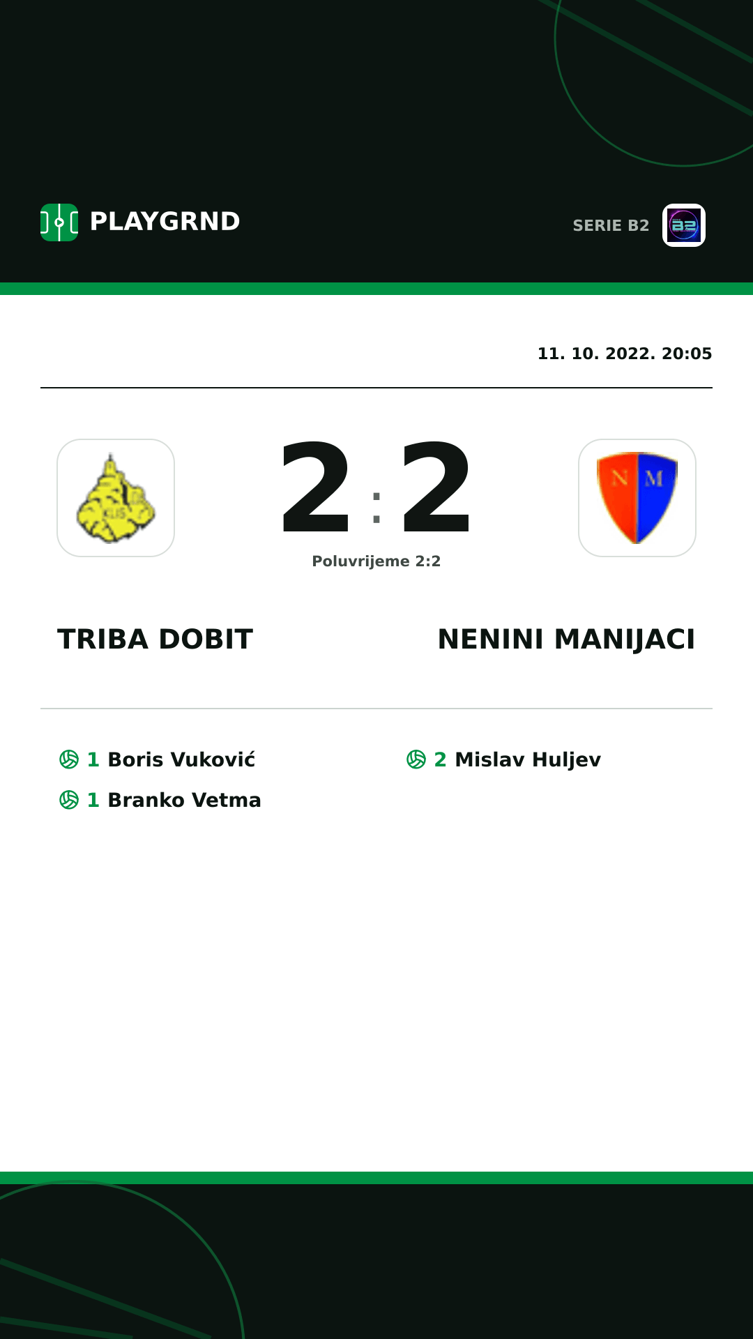 Instagram slika: Triba Dobit 2:2 Nenini Manijaci