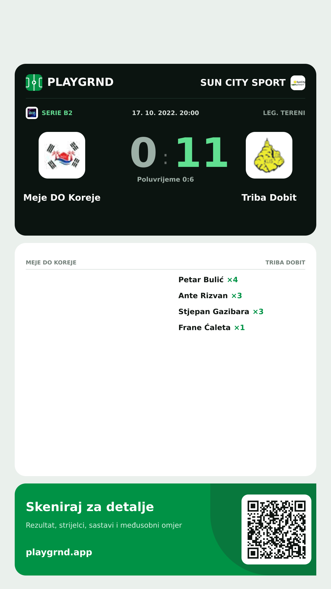 Story image: Meje DO Koreje 0:11 Triba Dobit