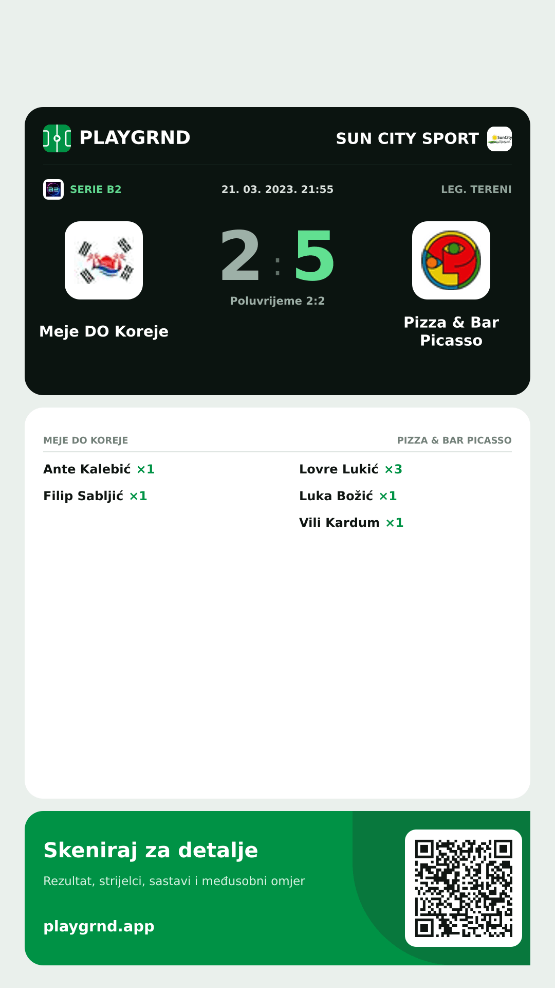 Story slika: Meje DO Koreje 2:5 Pizza & Bar Picasso