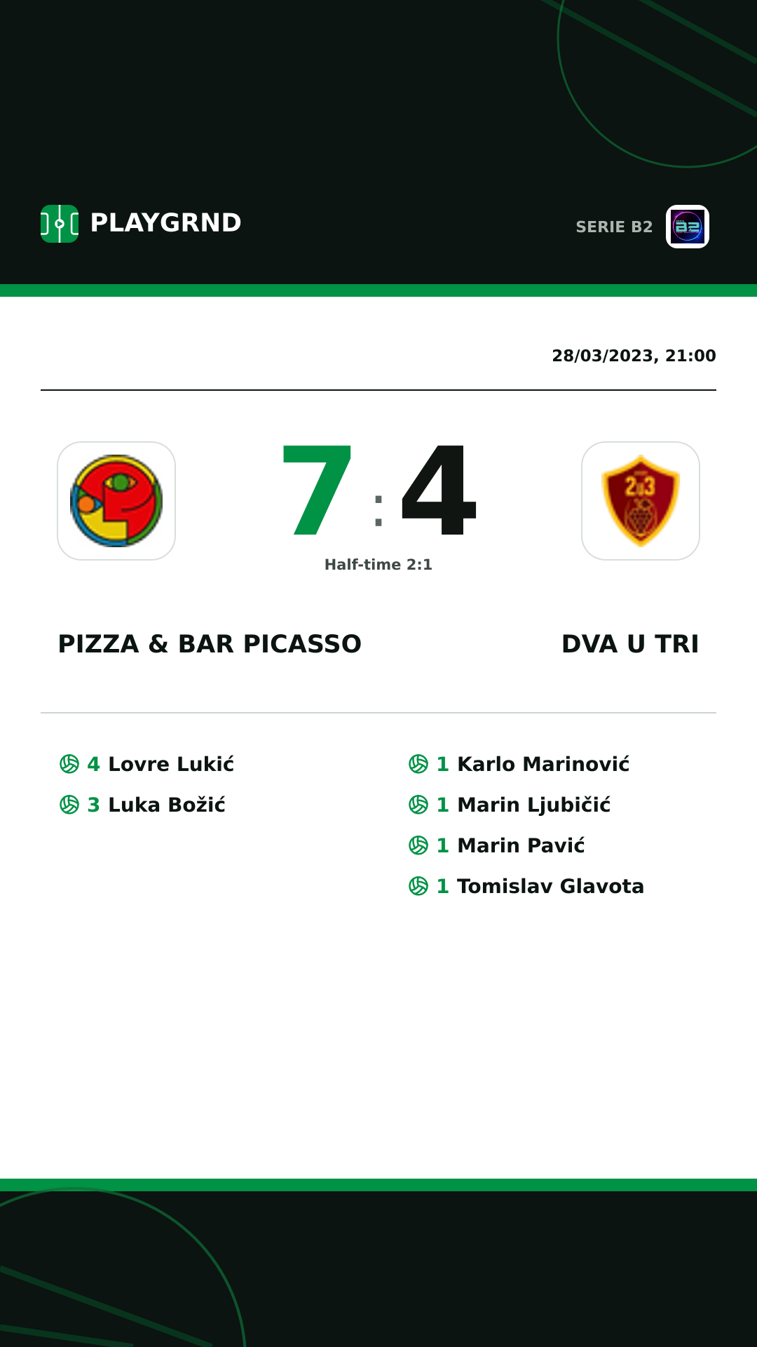 Instagram artwork: Pizza & Bar Picasso 7:4 Dva U Tri