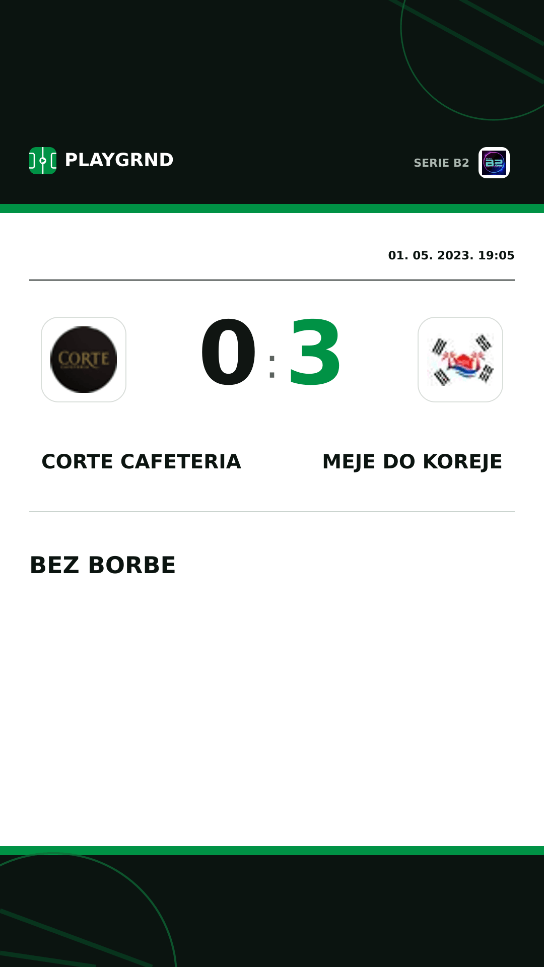 Instagram slika: Corte Cafeteria 0:3 Meje DO Koreje