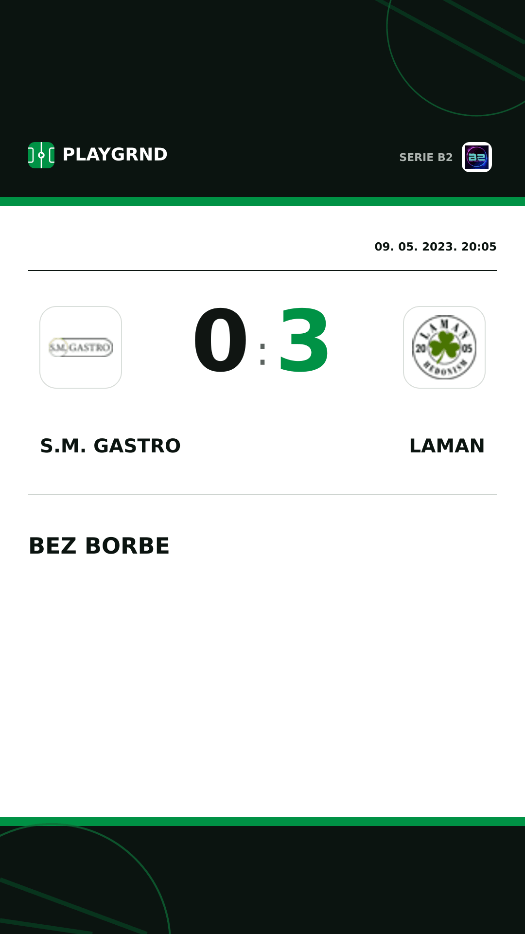 Instagram slika: S.M. Gastro 0:3 Laman