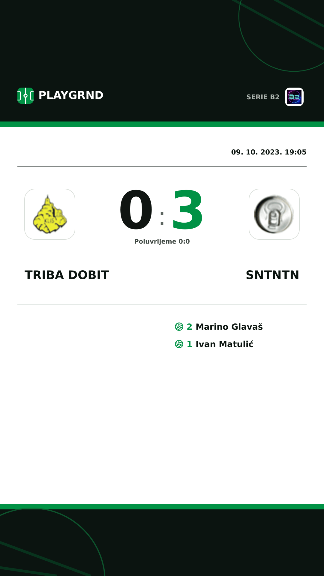 Instagram slika: Triba Dobit 0:3 Sntntn