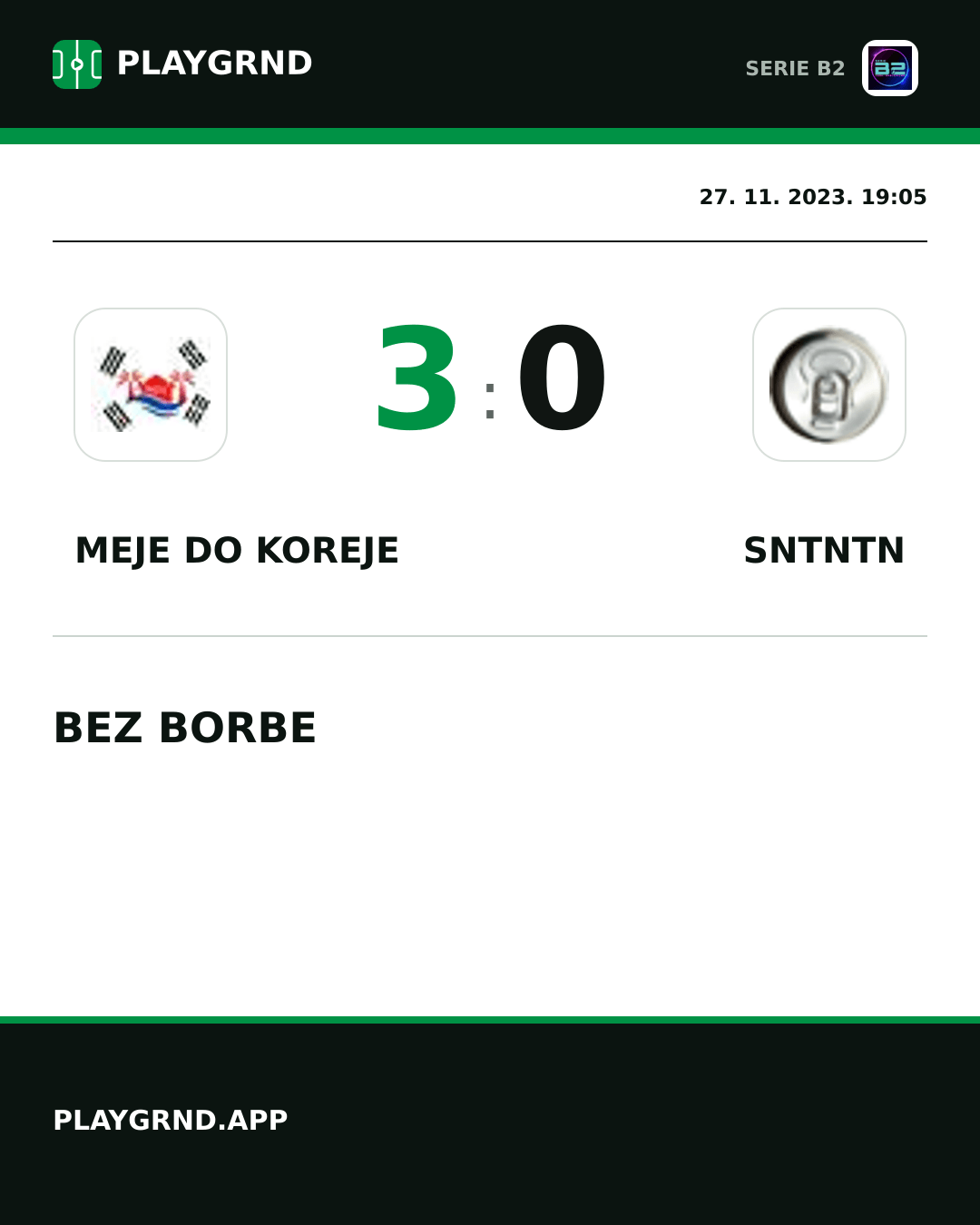 Instagram slika: Meje DO Koreje 3:0 Sntntn