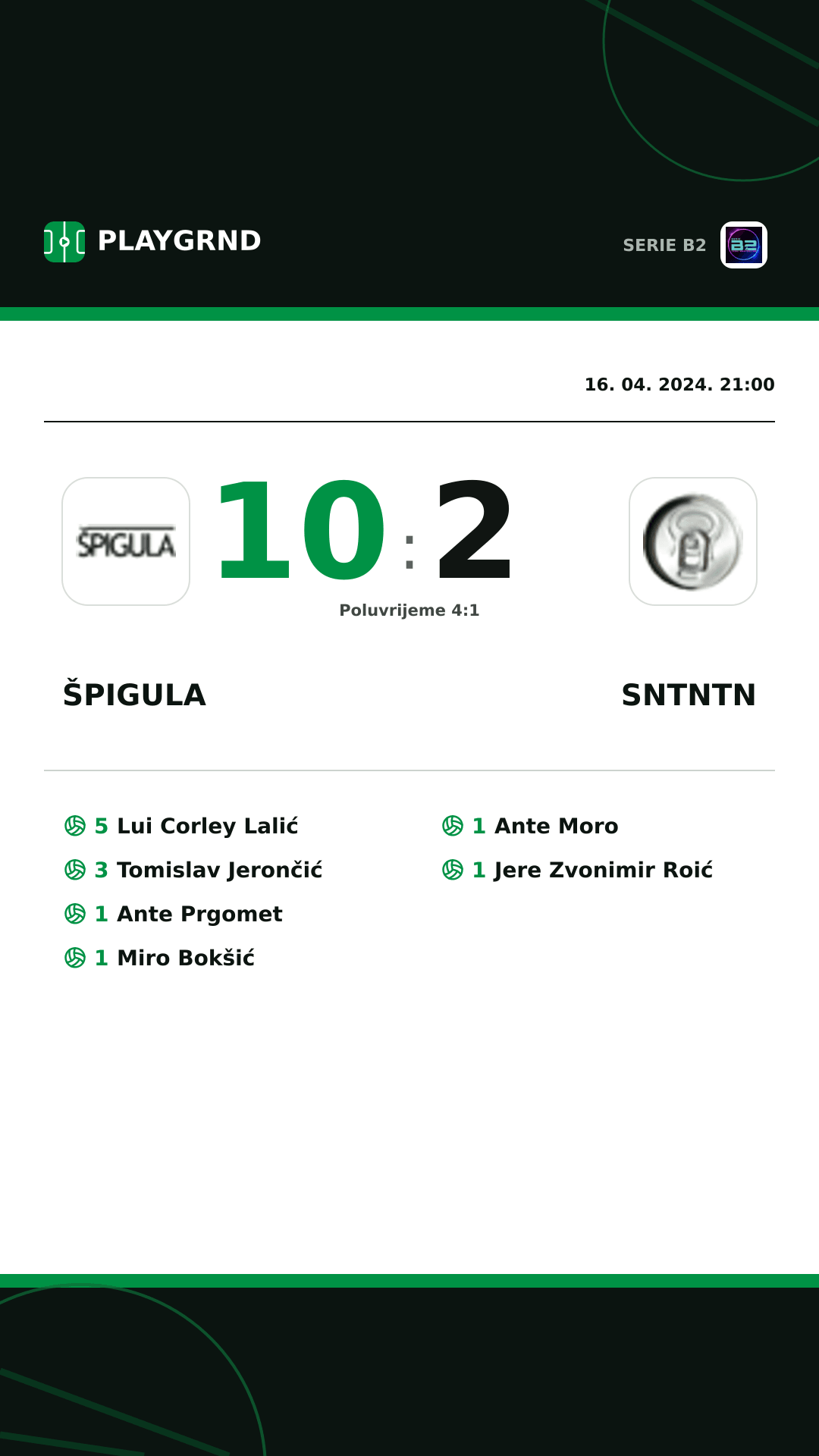 Instagram slika: Špigula 10:2 Sntntn