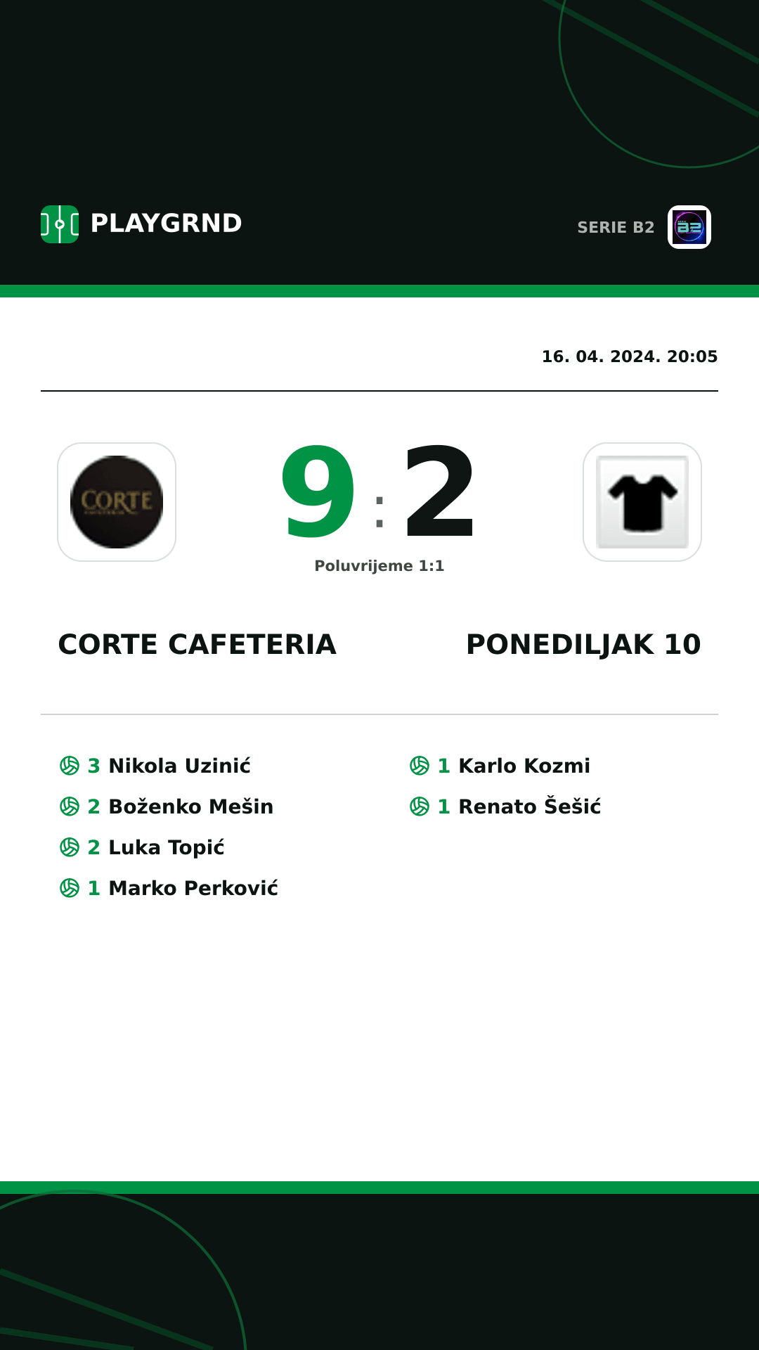 Instagram slika: Corte Cafeteria 9:2 Ponediljak 10