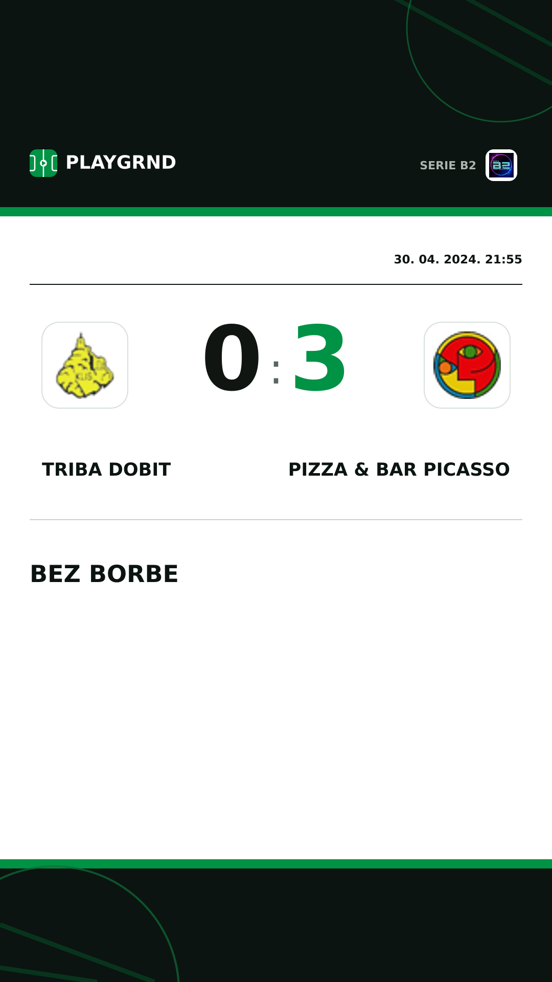 Instagram slika: Triba Dobit 0:3 Pizza & Bar Picasso