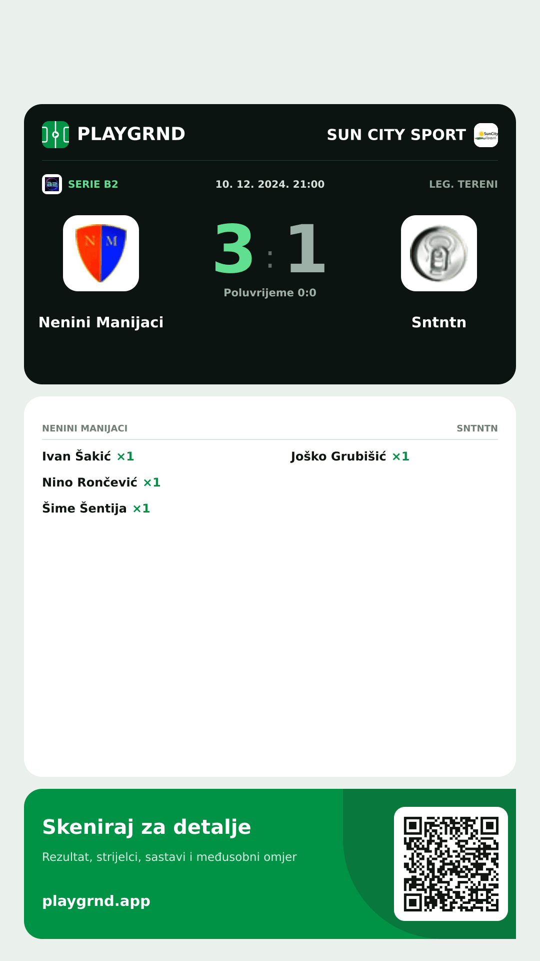Story slika: Nenini Manijaci 3:1 Sntntn