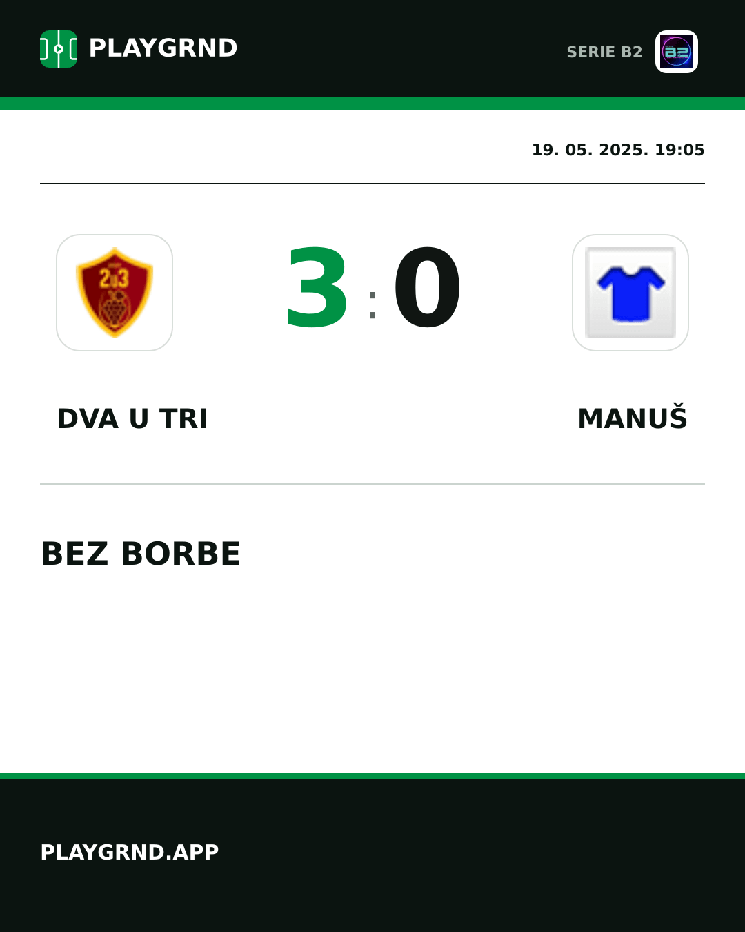 Instagram slika: Dva U Tri 3:0 Manuš