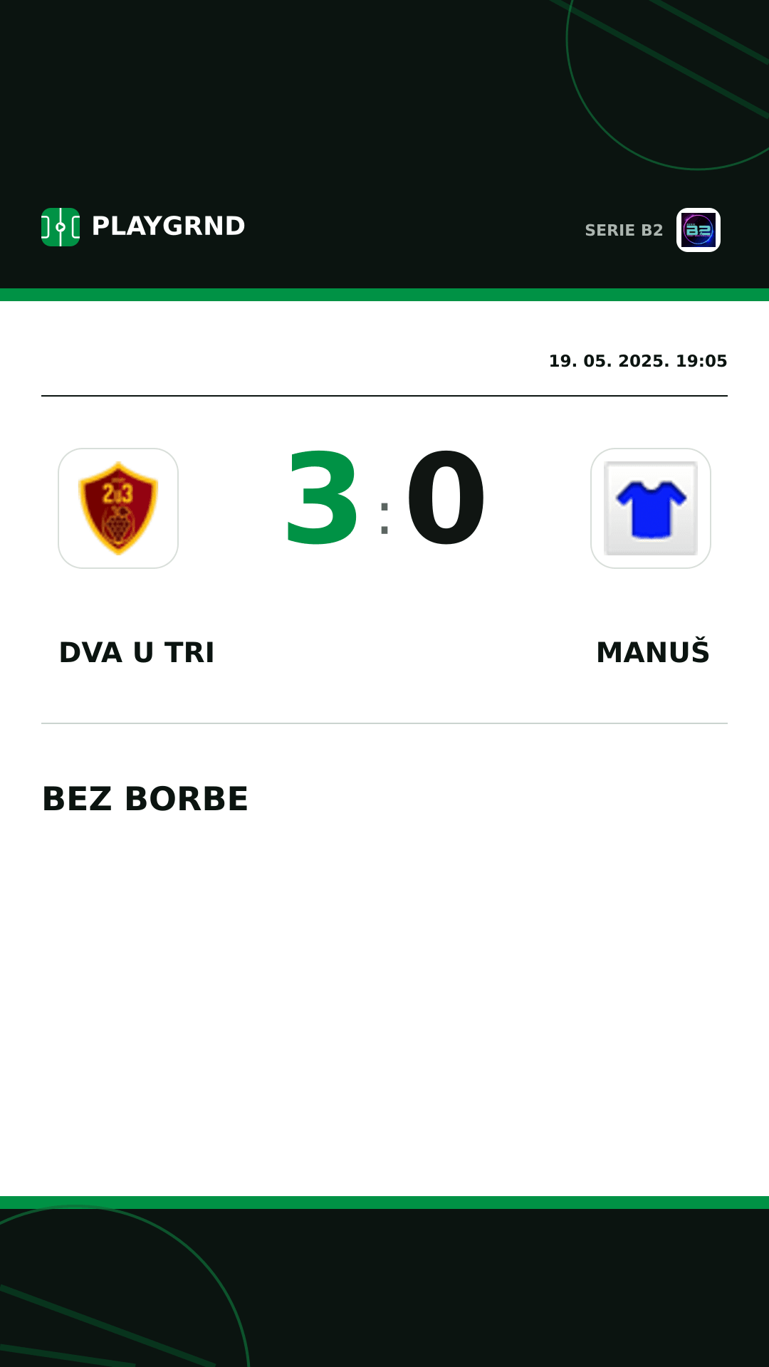Instagram slika: Dva U Tri 3:0 Manuš