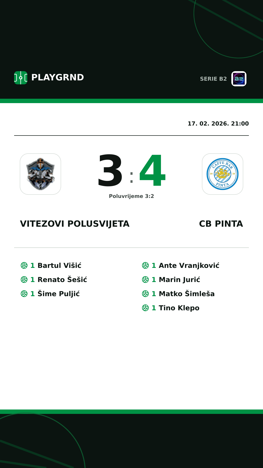 Instagram slika: Vitezovi Polusvijeta 3:4 CB Pinta