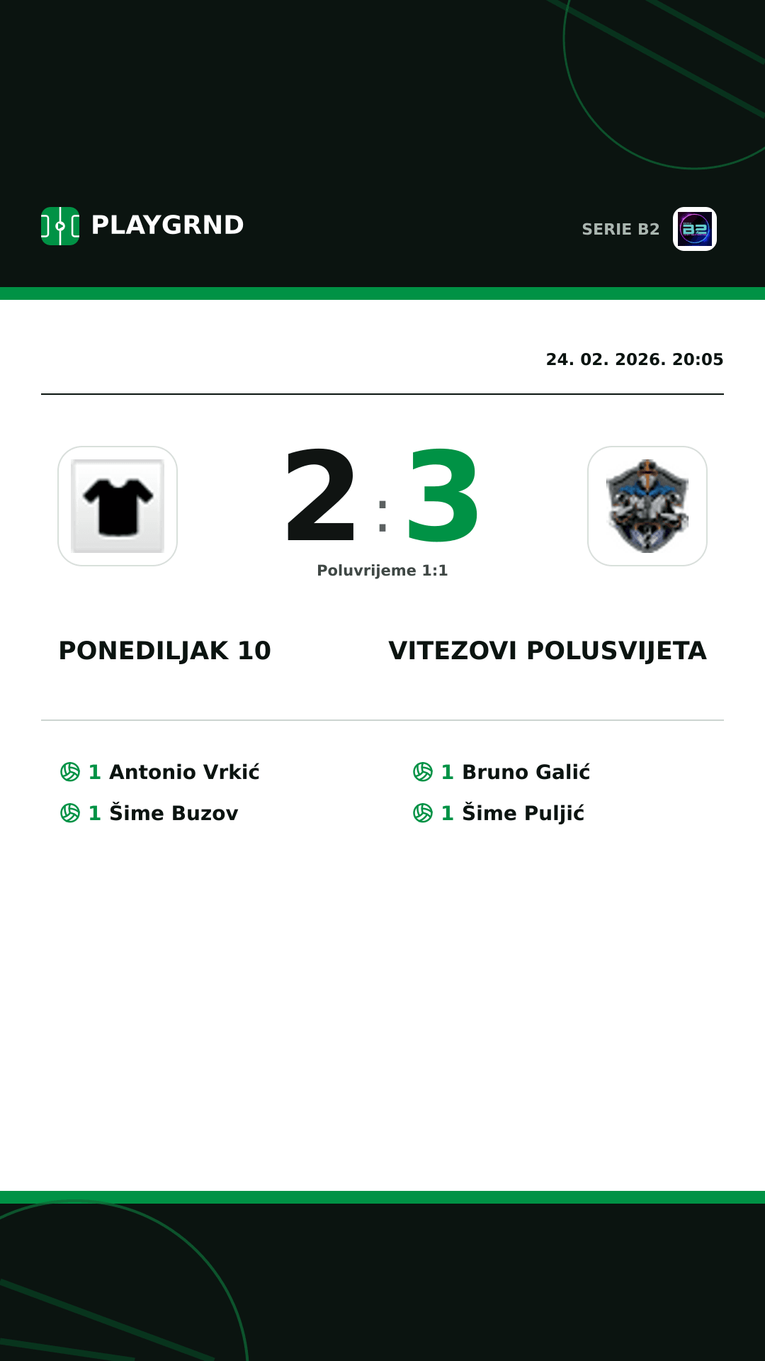 Instagram slika: Ponediljak 10 2:3 Vitezovi Polusvijeta