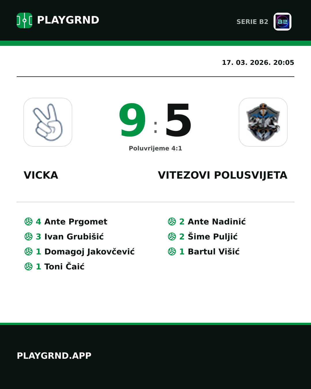 Instagram slika: Vicka 9:5 Vitezovi Polusvijeta