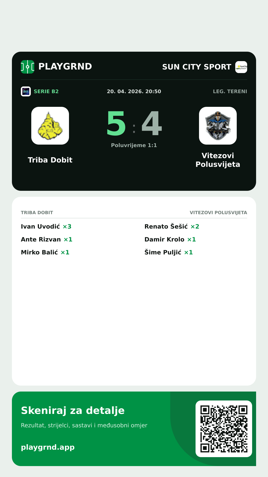 Story image: Triba Dobit 5:4 Vitezovi Polusvijeta