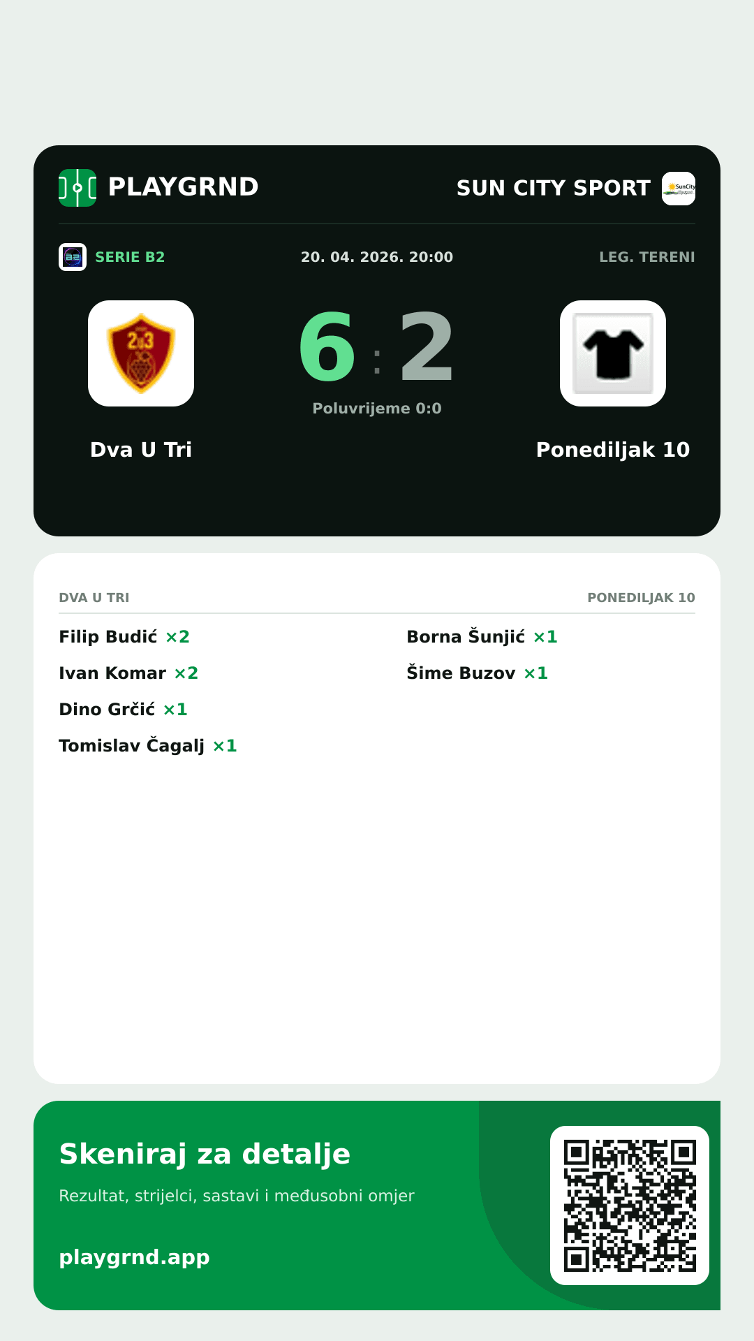 Story slika: Dva U Tri 6:2 Ponediljak 10