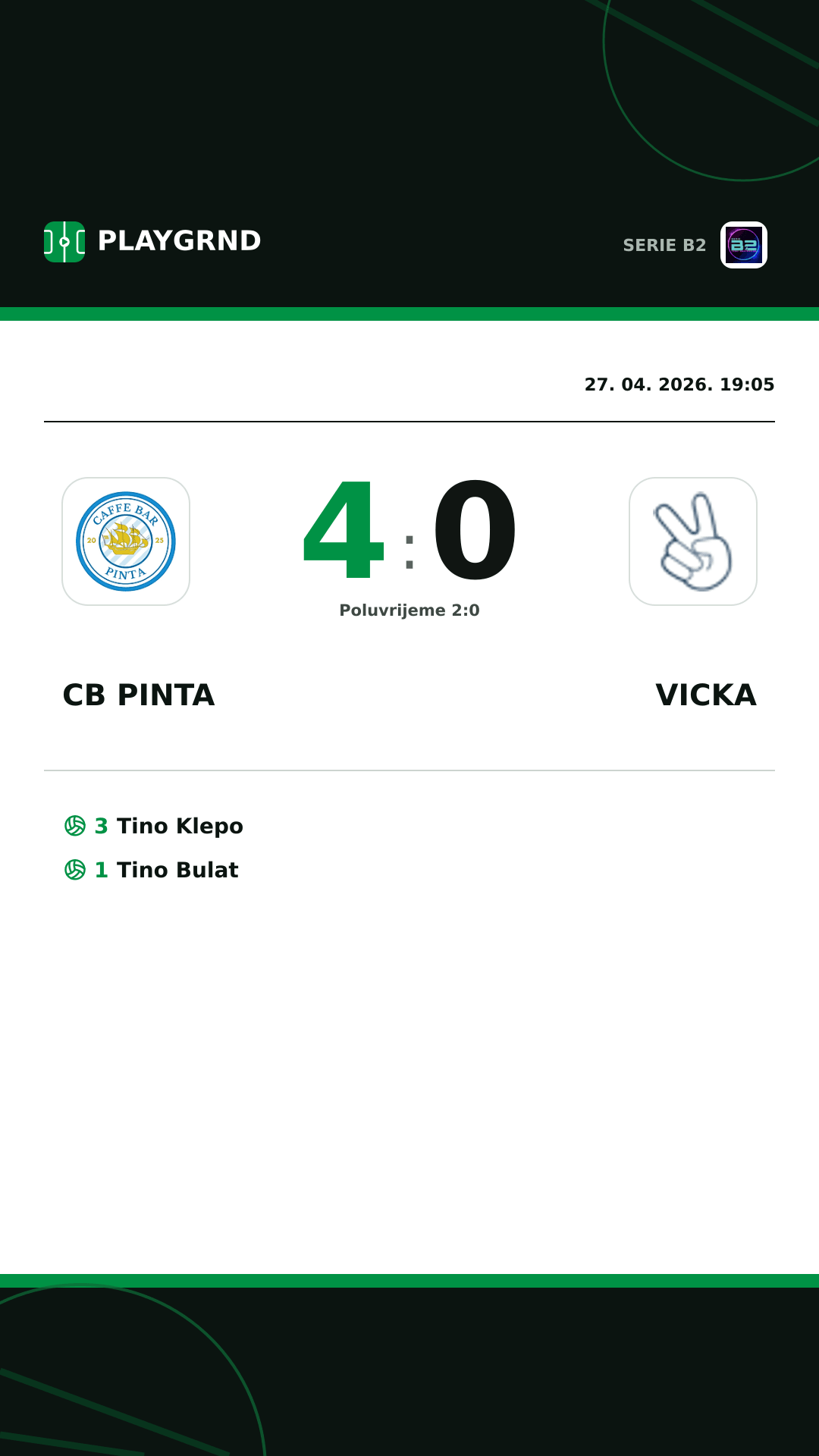 Instagram slika: CB Pinta 4:0 Vicka