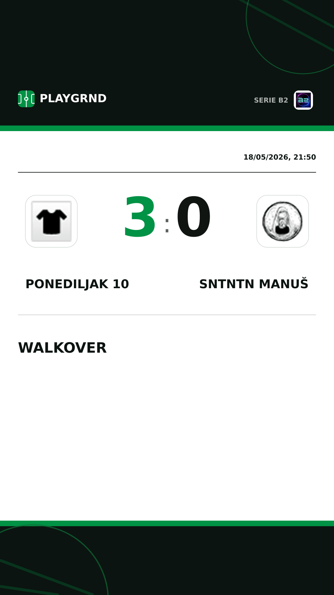 Instagram artwork: Ponediljak 10 3:0 Sntntn Manuš
